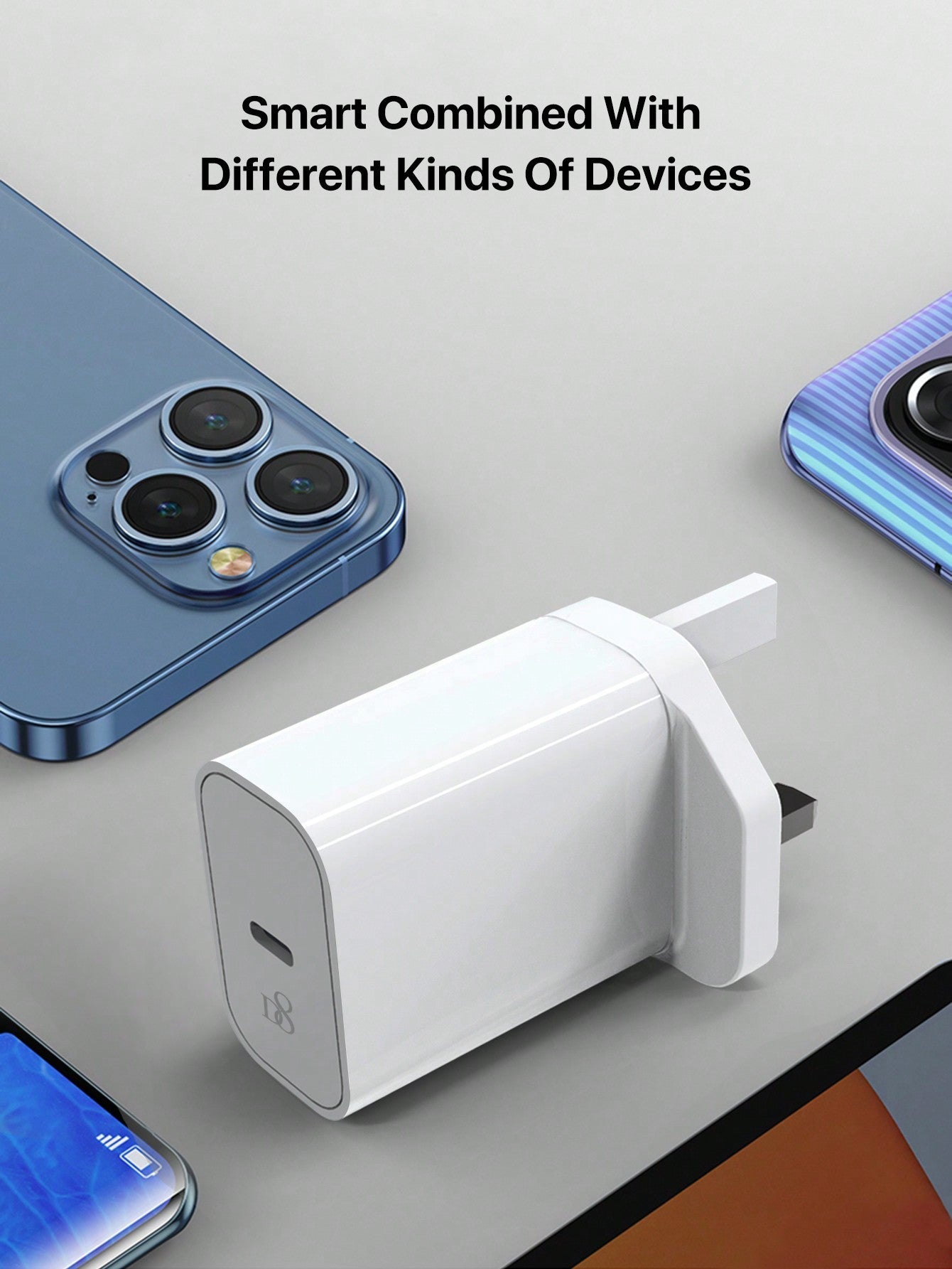 D8 20W USB-C Charger, PD 3.0 Fast Charging for iPhone/iPad (White)