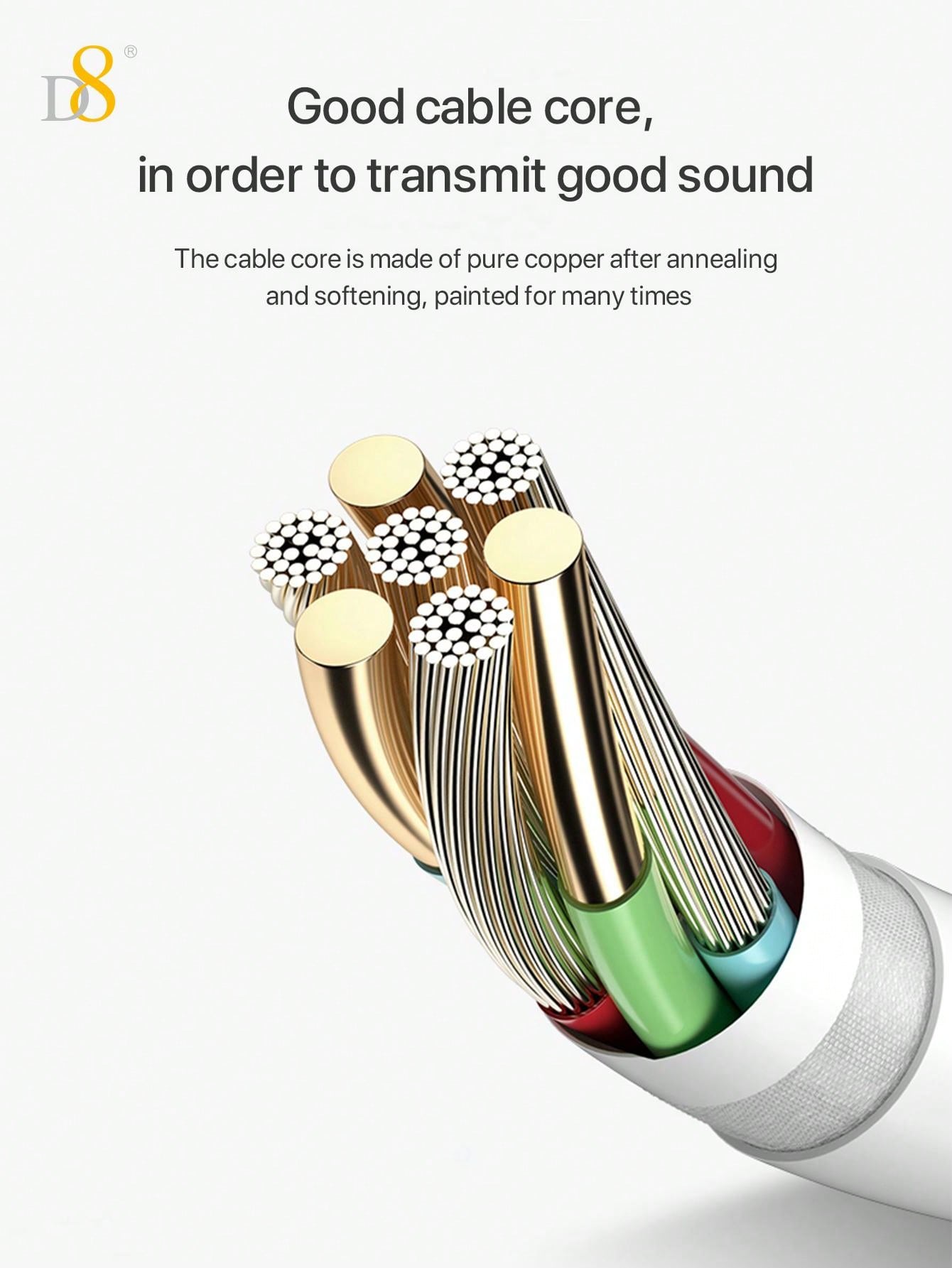 D8 3.5mm Audio Charger Cable Adapter for iPhone – 2-in-1 Charging & Audio Adapter for iPhone 15/14/13/12 Series
