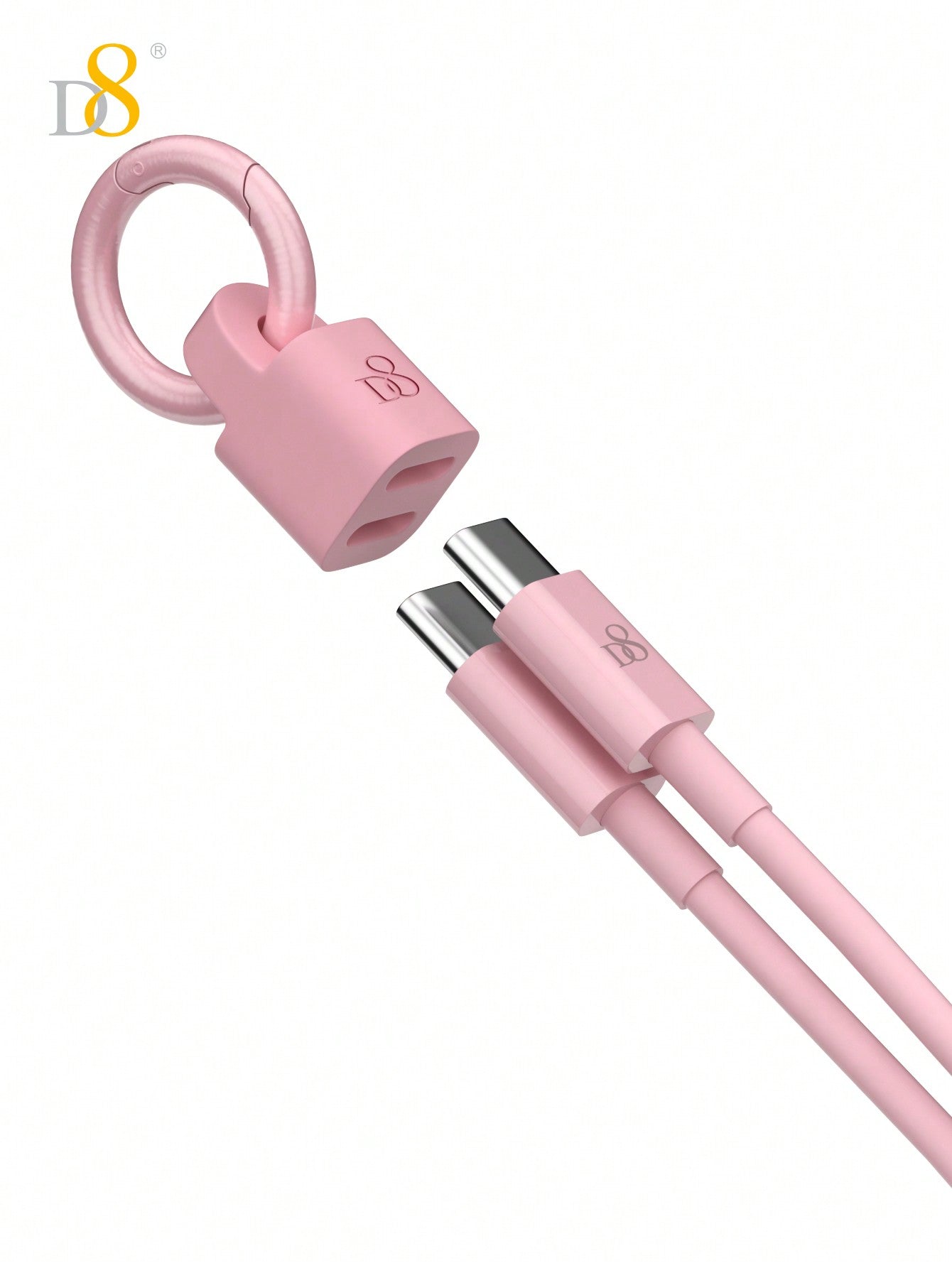 D8 USB-C Keychain Cable, 0.83FT 60W Fast Charge, Compact for iPhone/Galaxy
