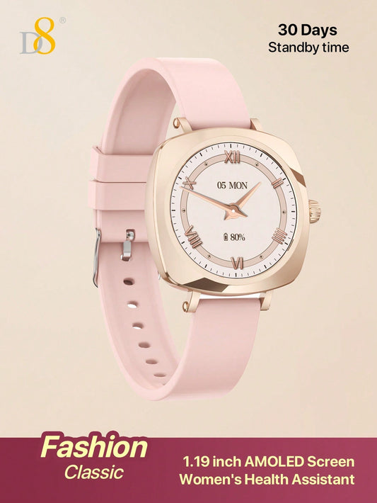 D8 Women's Smartwatch, 1.19", IP67 Waterproof, Calls, 100+ Sports Modes