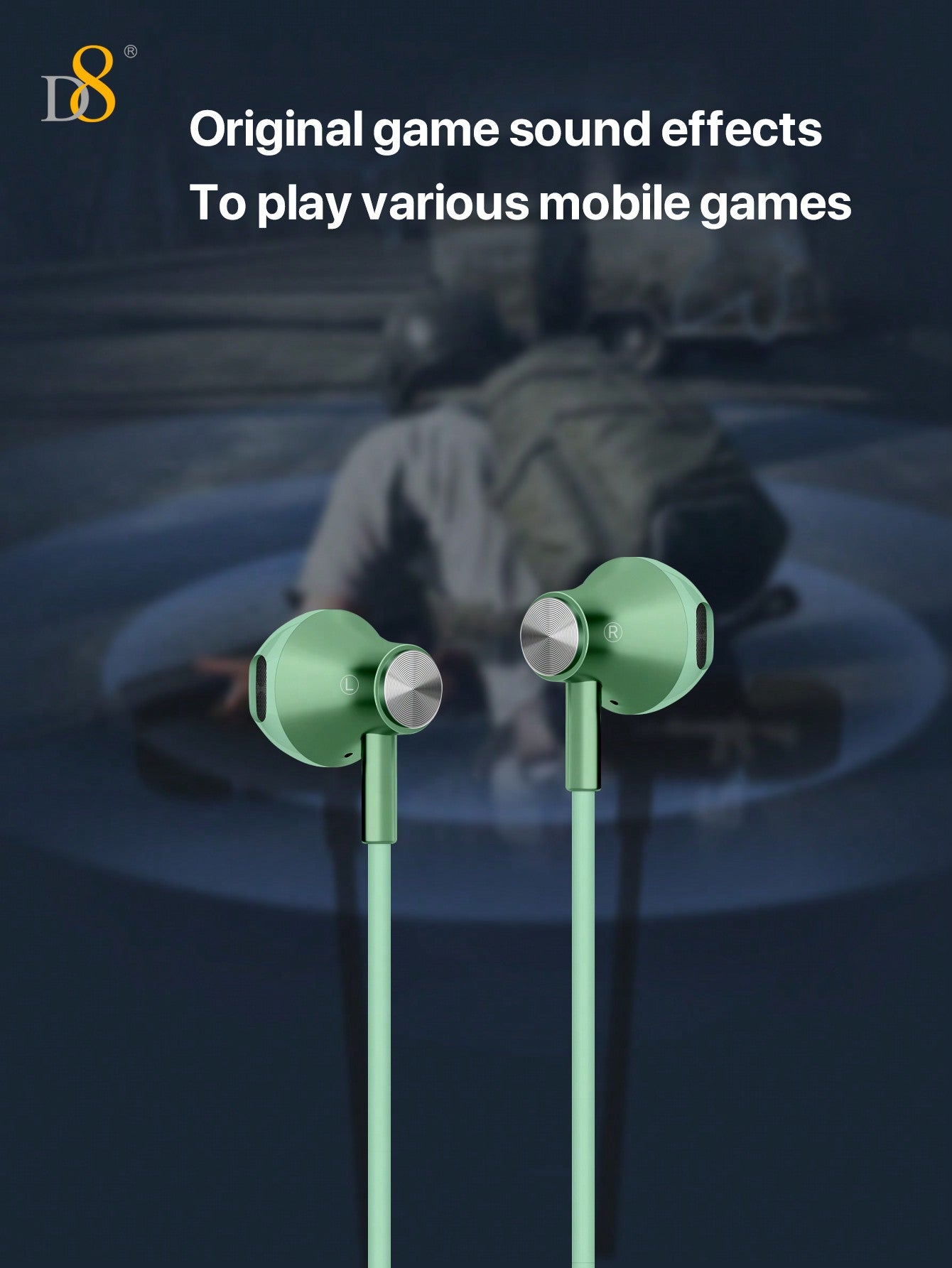 D8 USB-C In-Ear Headphones, Mic & Volume Control for iPhone/Galaxy/iPad