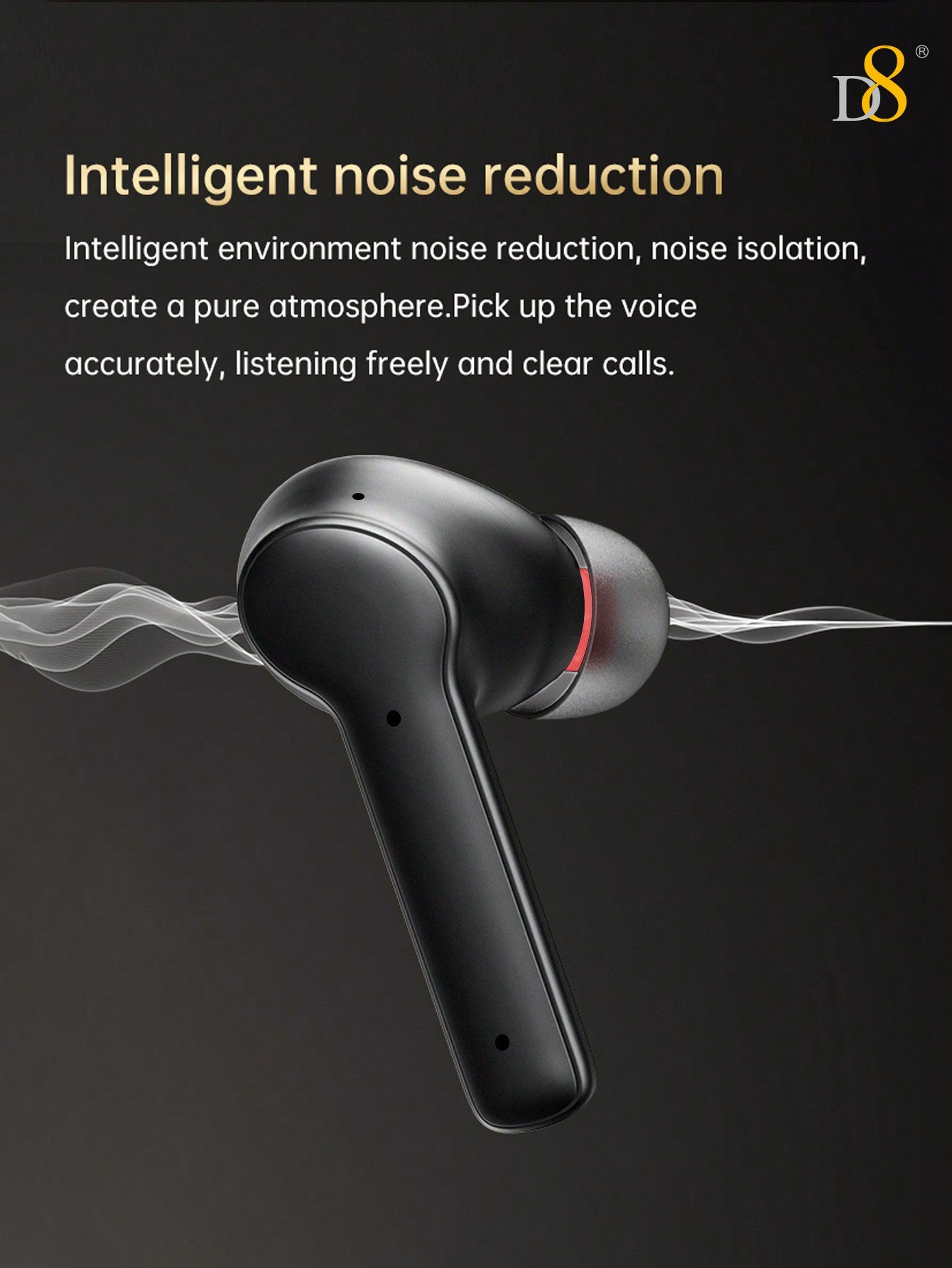 D8 Wireless Earbuds, LCD Touch, ANC & Transparency, BT 5.3, 40H Playtime