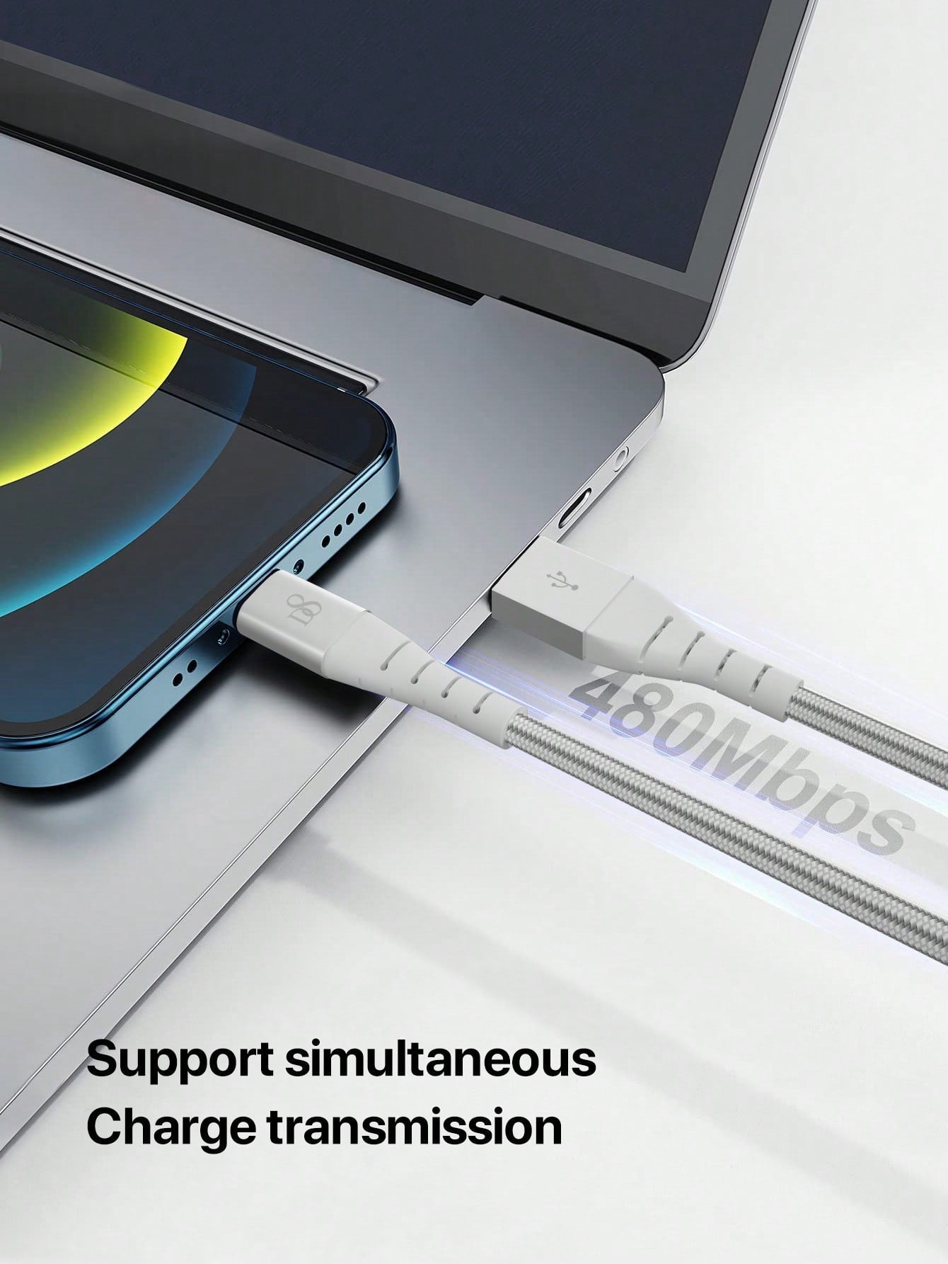 D8 Lightning Fast Charging Data Cable, High-Speed Charger Compatible with iPhone, iPad, and More