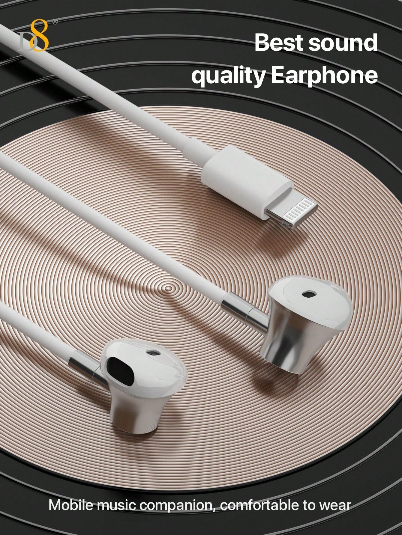 D8 Lightning Headphones with Microphone & Remote for iPhone