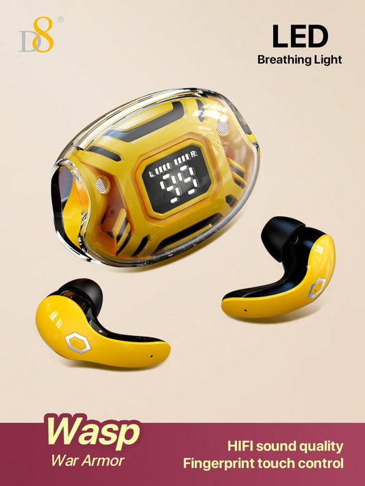 D8 Gaming Headset - HiFi Sound, LED Mic, 24H Playtime for Gaming & Sports