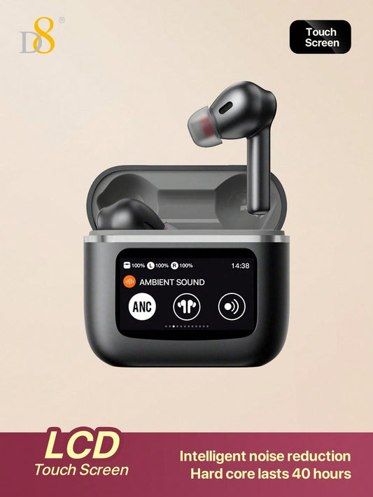 D8 Wireless Earbuds, LCD Touch, ANC & Transparency, BT 5.3, 40H Playtime