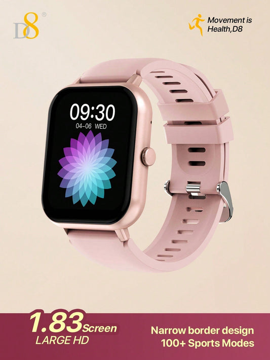 D8 Women's Smartwatch, 1.83" Touchscreen, Waterproof, 100+ Sports Modes