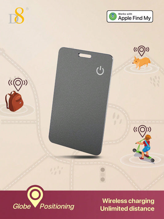 D8 Wallet Tracker Card, Wireless Charging, Apple MFi Certified, IP67 Waterproof