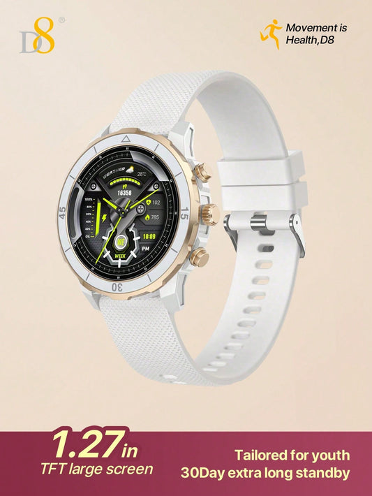 D8 Smartwatch 1.27" IP68 Sports Tracker for Android & iPhone - 100 Modes