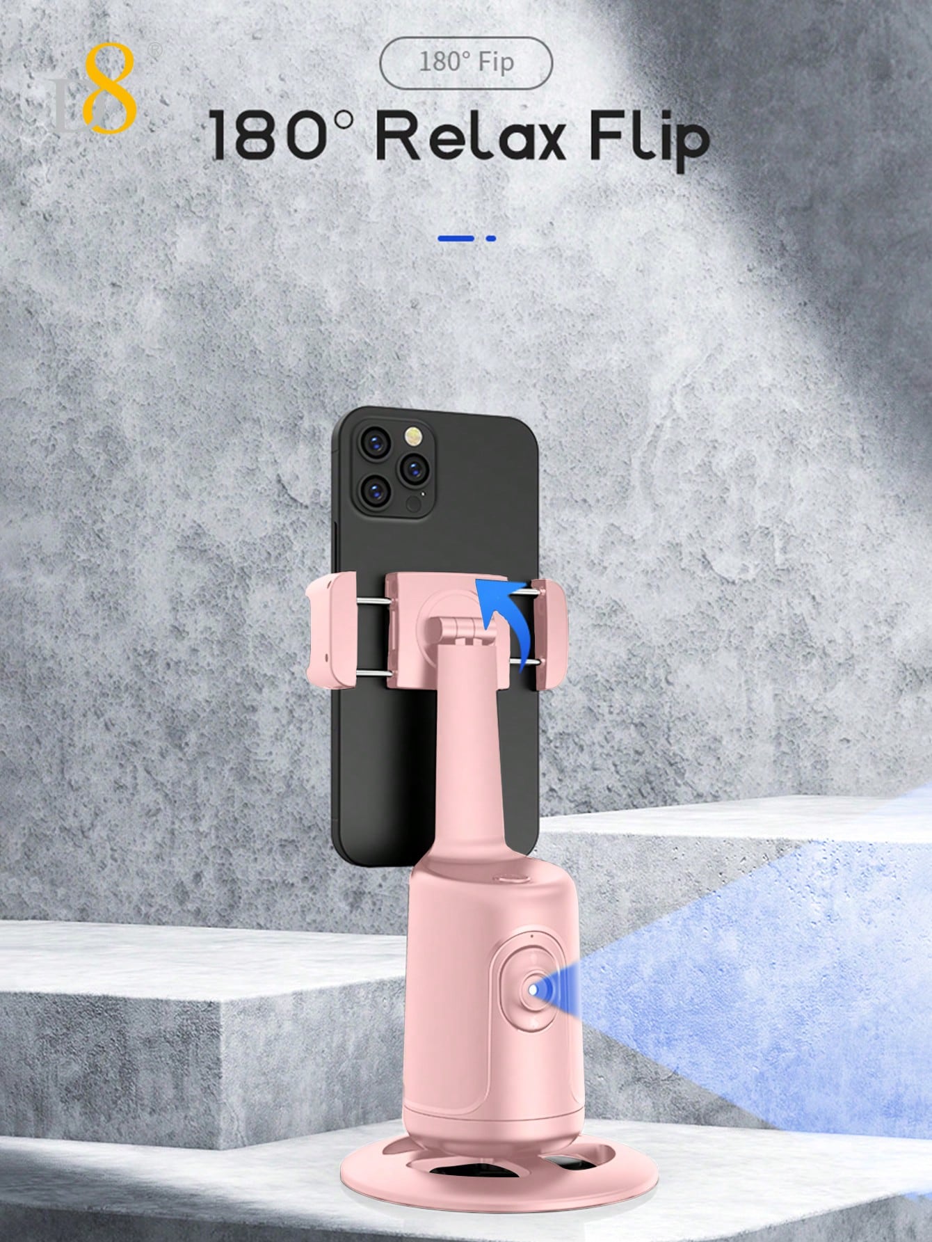 D8 AI Auto Face Tracking Phone Gimbal, 360° Intelligent Face Recognition Tracking,No APP, Intelligent Gesture Recognition,360° Horizontal And Vertical Shooting Of Mobile Phone Stand, 180° Front And Rear Shooting