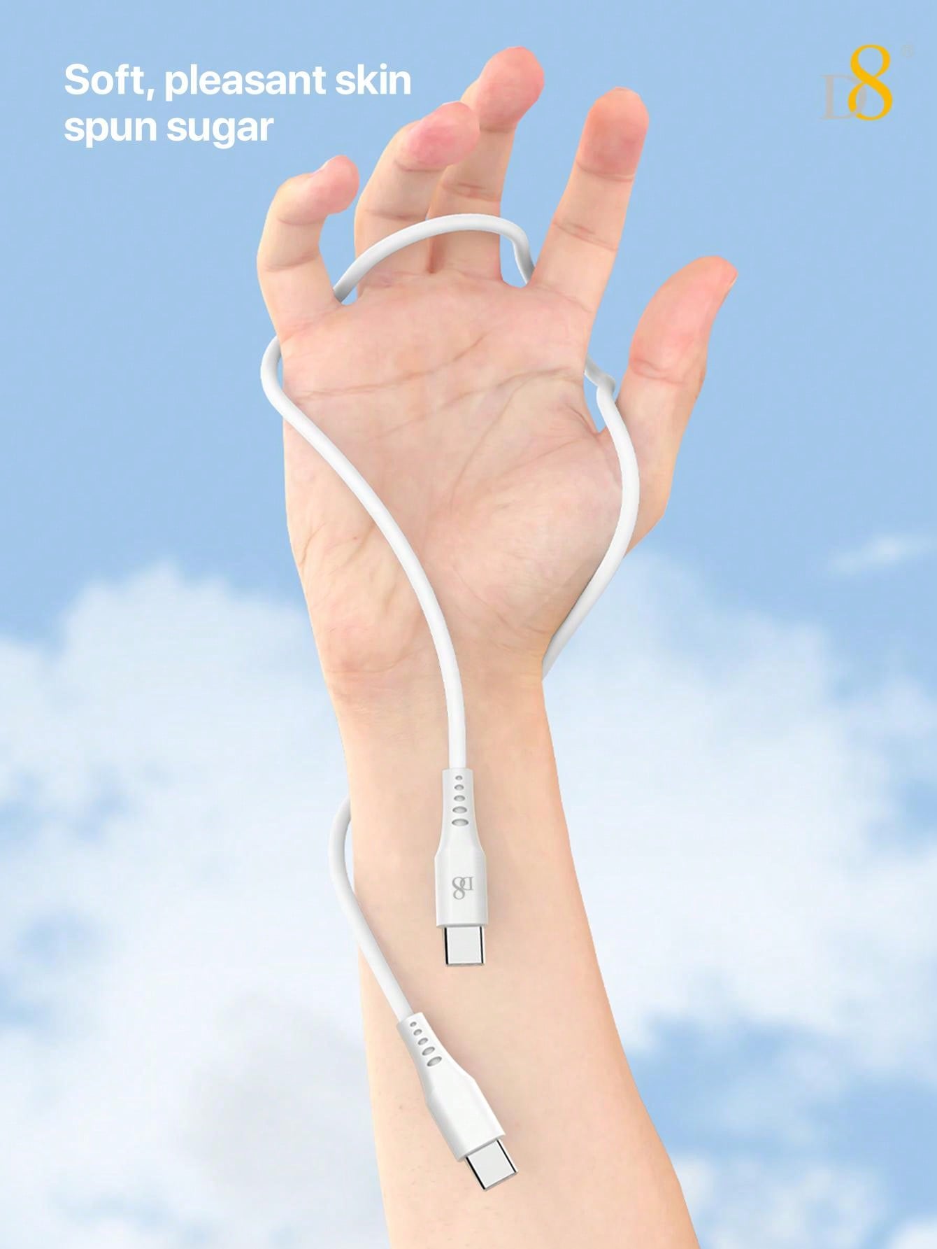 D8 USB-C Keychain Cable, 1.2M 60W Fast Charging, Durable & Compact Design