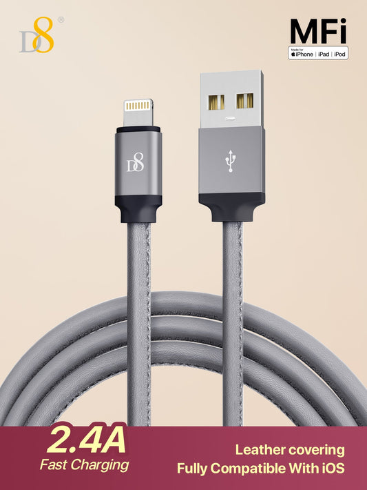PU Wrapped Lightning Power & Sync Cable | Mobile Accessories - Dynamic8