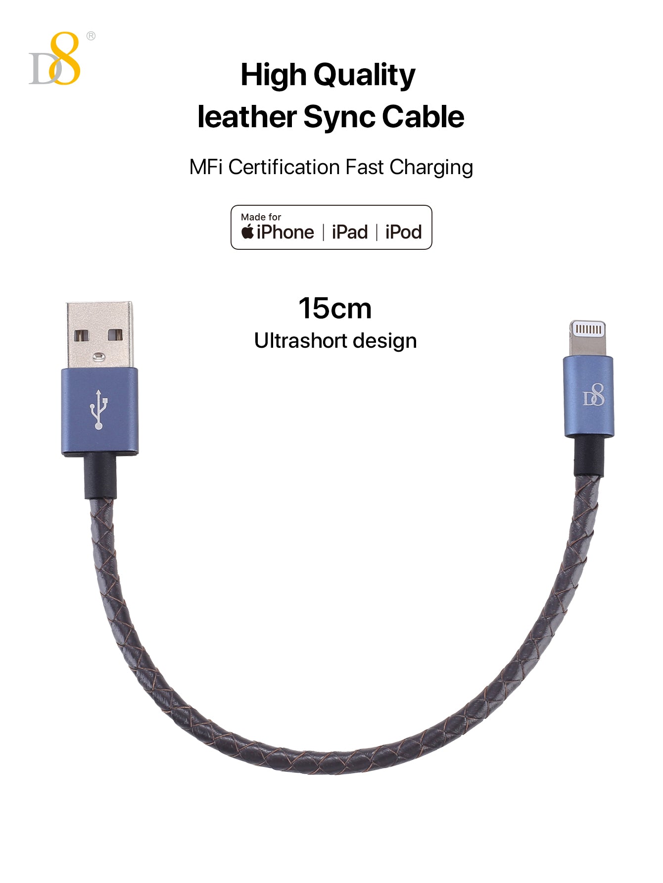 MFi Leather Fast Lightning to USB Cable | Mobile Accessory - Dynamic8