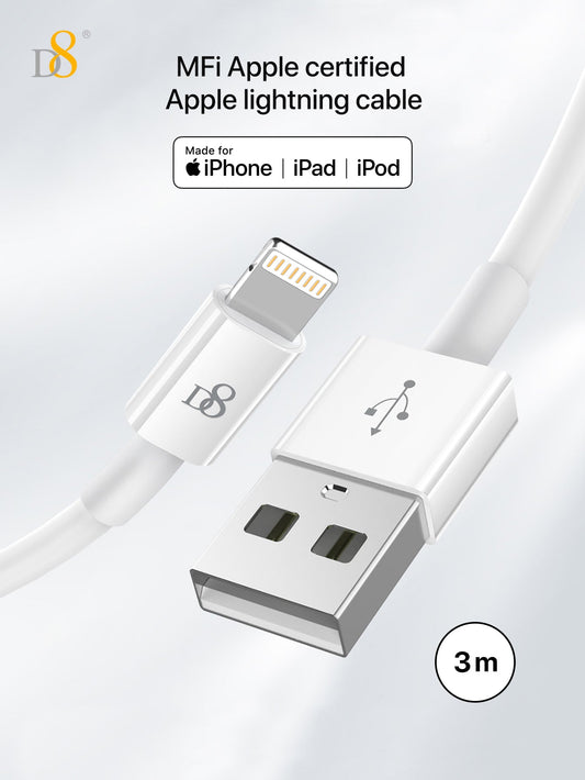 3M Long PVC MFi Lightning Cable | Mobile Accessories - Dynamic8