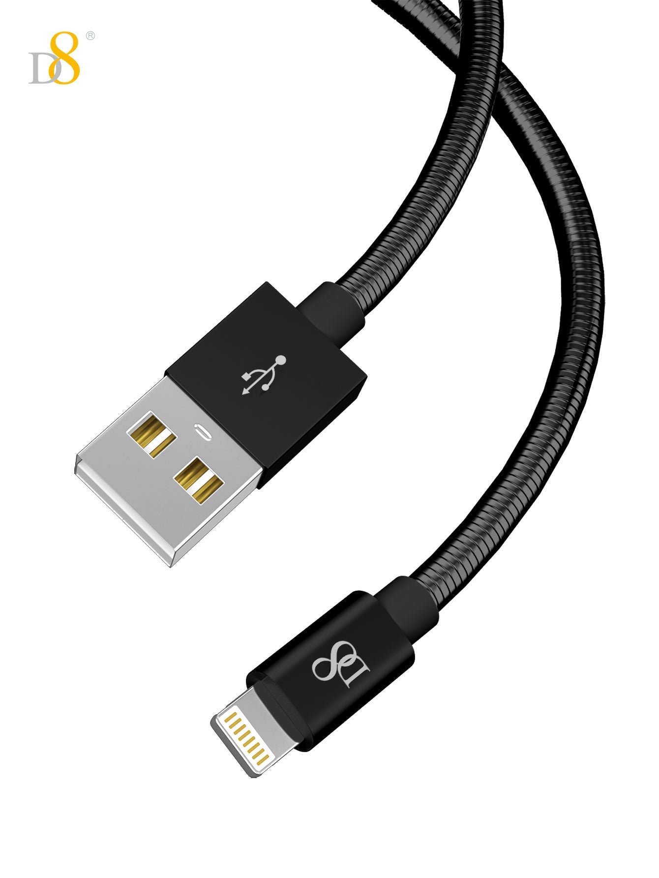 Stainless Jacket MFi Lightning to USB Charging Cable | Dynamic8