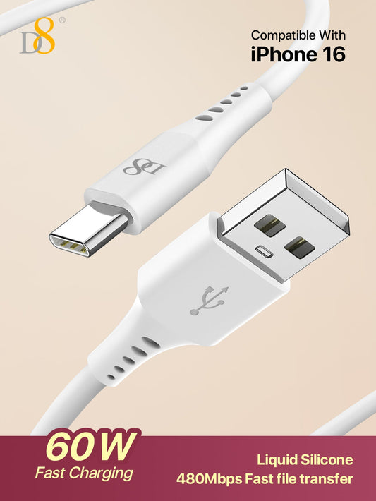 D8 USB C Cable, USB A to USB C Cable 3.3ft Soft Silicone USB C Cord, USB 2.0 Type C Charger Cable 3A Fast Charging Compatible with Samsung Galaxy A10e A20 A50 A51 A71, S20 S10 S9 S8 Plus,Note 9 8,A11 A20 A51, G6 G7 V30 V35,Moto Z2 Z3