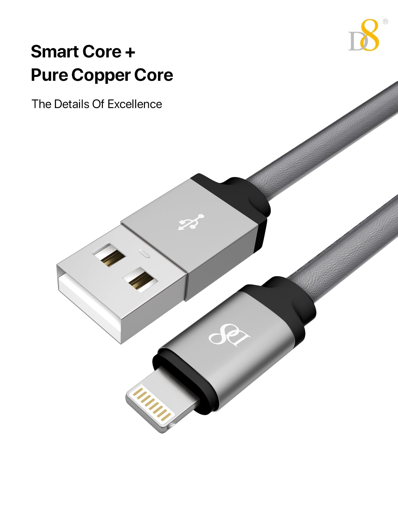 PU Wrapped Lightning Power & Sync Cable | Mobile Accessories - Dynamic8