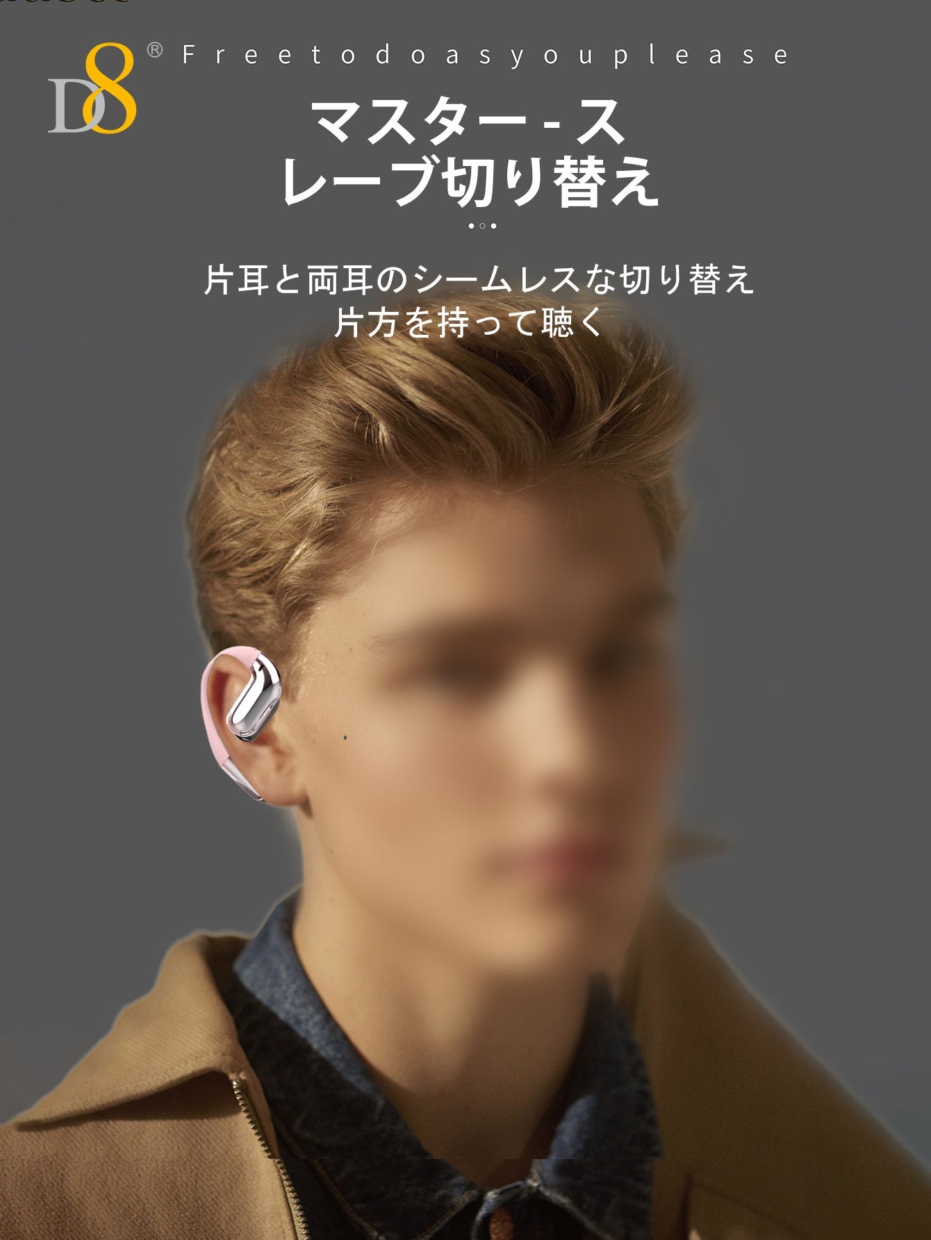 D8 Open-Ear Headphones Over Ear Buds , 5.2 Stereo Earbuds with Bass Boost, 7Hrs Sports Earphones with Earhooks, IPX5 Waterproof Headsets for Workouts, Stable Comfort,Sound and picture synchronization Game without delay,90days Standby time,for Workout