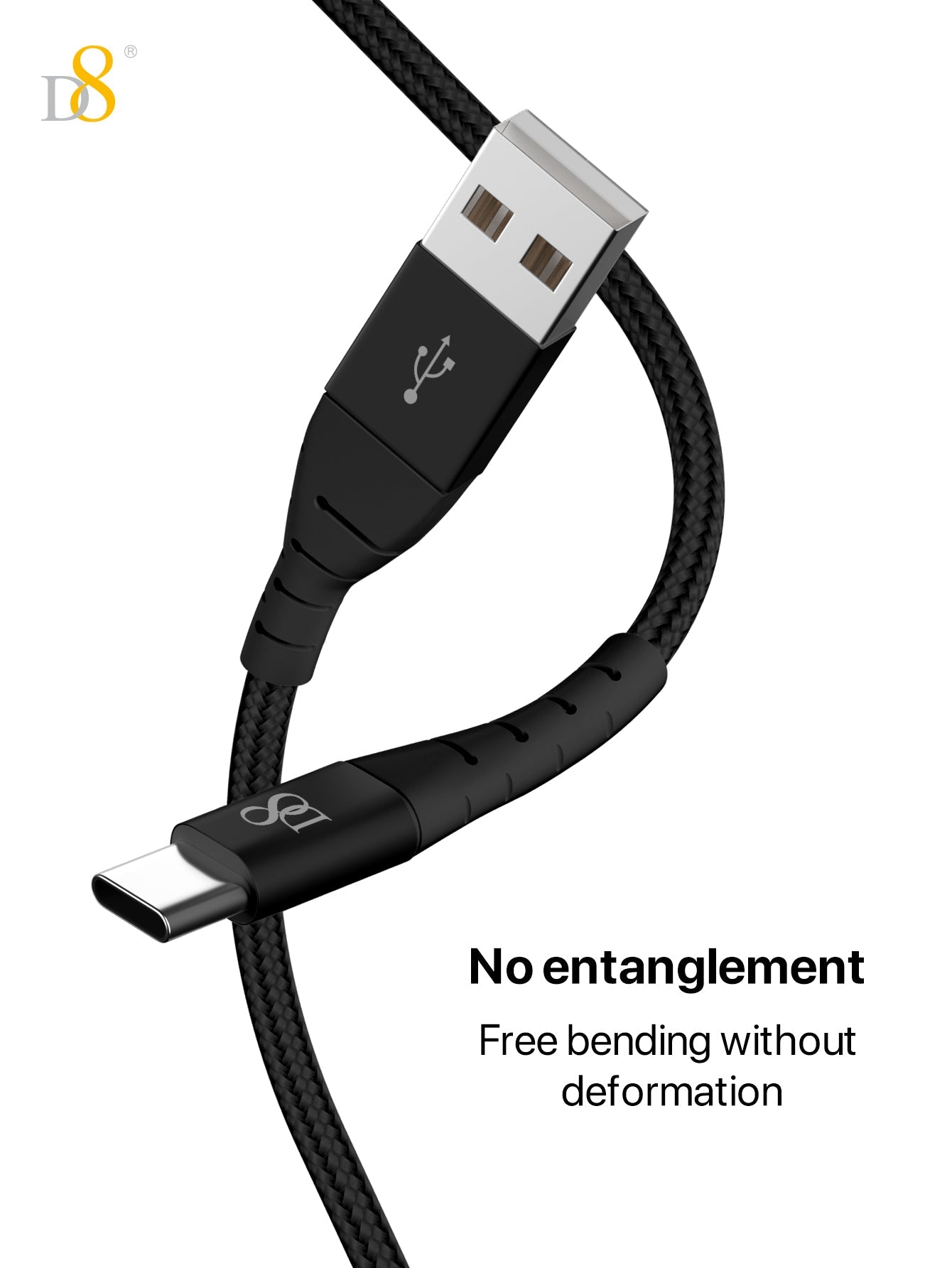 Nylon Braided Type-C to USB Cable | Dynamic8