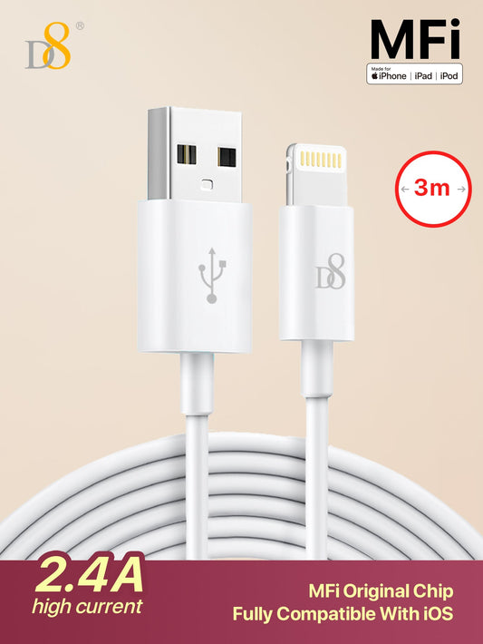 3M Long PVC MFi Lightning Cable | Mobile Accessories - Dynamic8