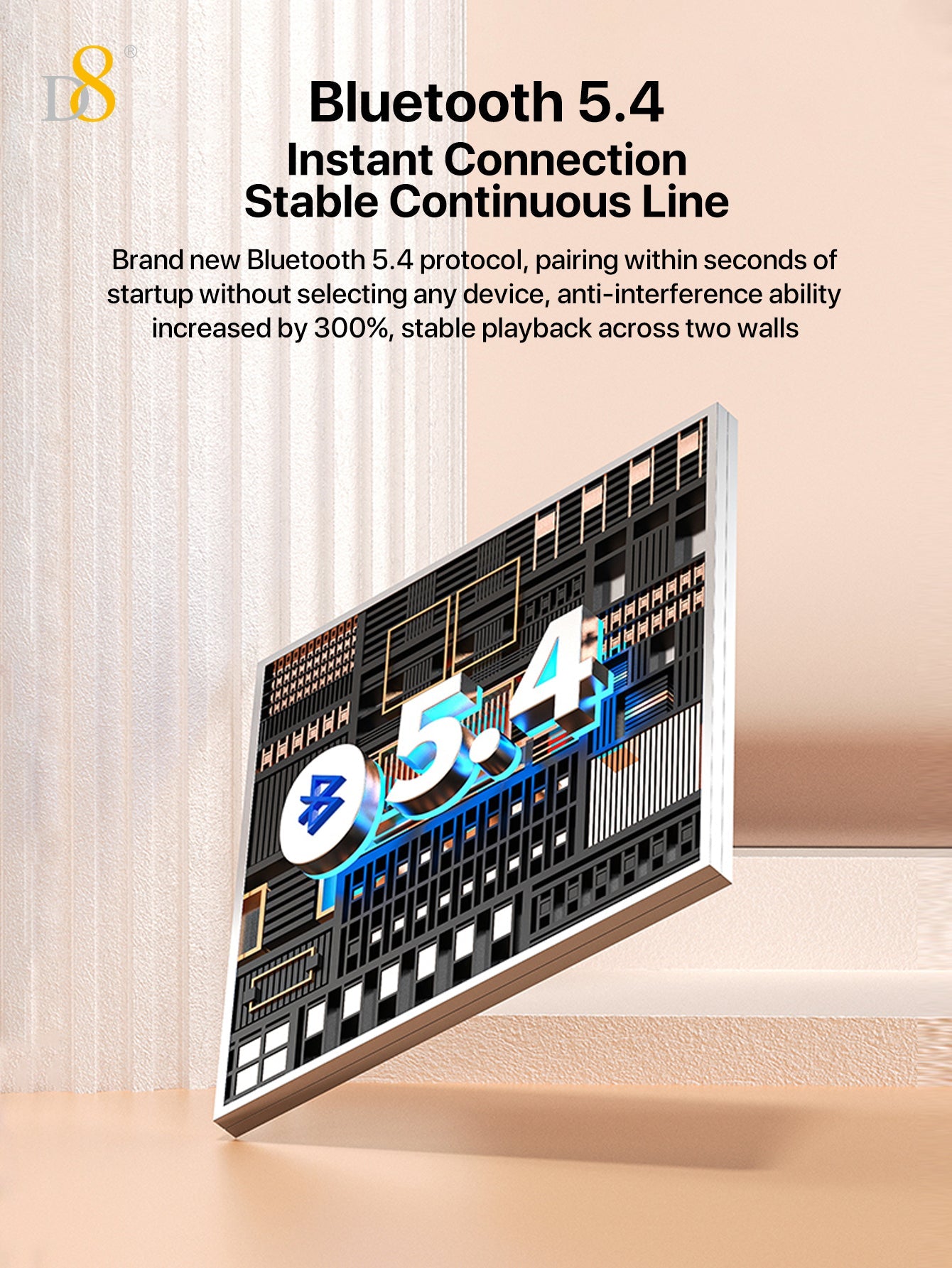 D8 Wireless Induction Magnetic Bluetooth Speaker, Portable Mini Bluetooth Loudspeaker with Bass Diaphragm, 5W Internal-Magnet, 10H Playtime, RGB Light, Including Magnetic Ring and Lanyard, Silicone folding air cabinInnovative folding airbag structure