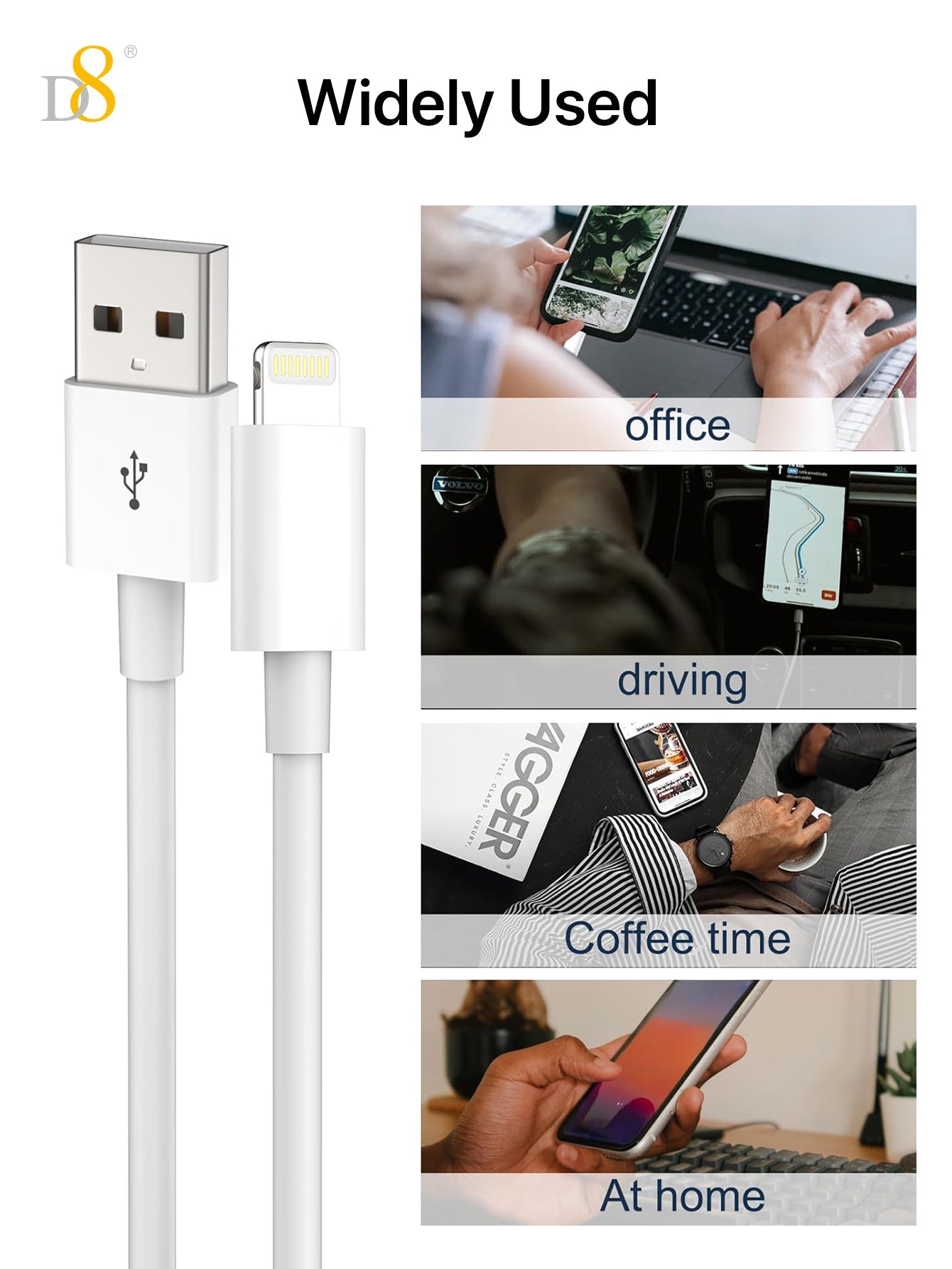 D8 MFi Lightning Power & Sync Cable | Mobile Accessories - Dynamic8