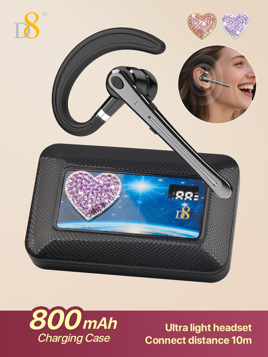 D8 Wireless Earbuds  Headphones ,Massive Charge Reserve Battery Base ,300H Long standby,In charging compartment,talk time on full charge:80HOURS,Single headset fully charged,talking time in the state:6-8HOURS, with LED Display Over-Ear Buds with Earhooks