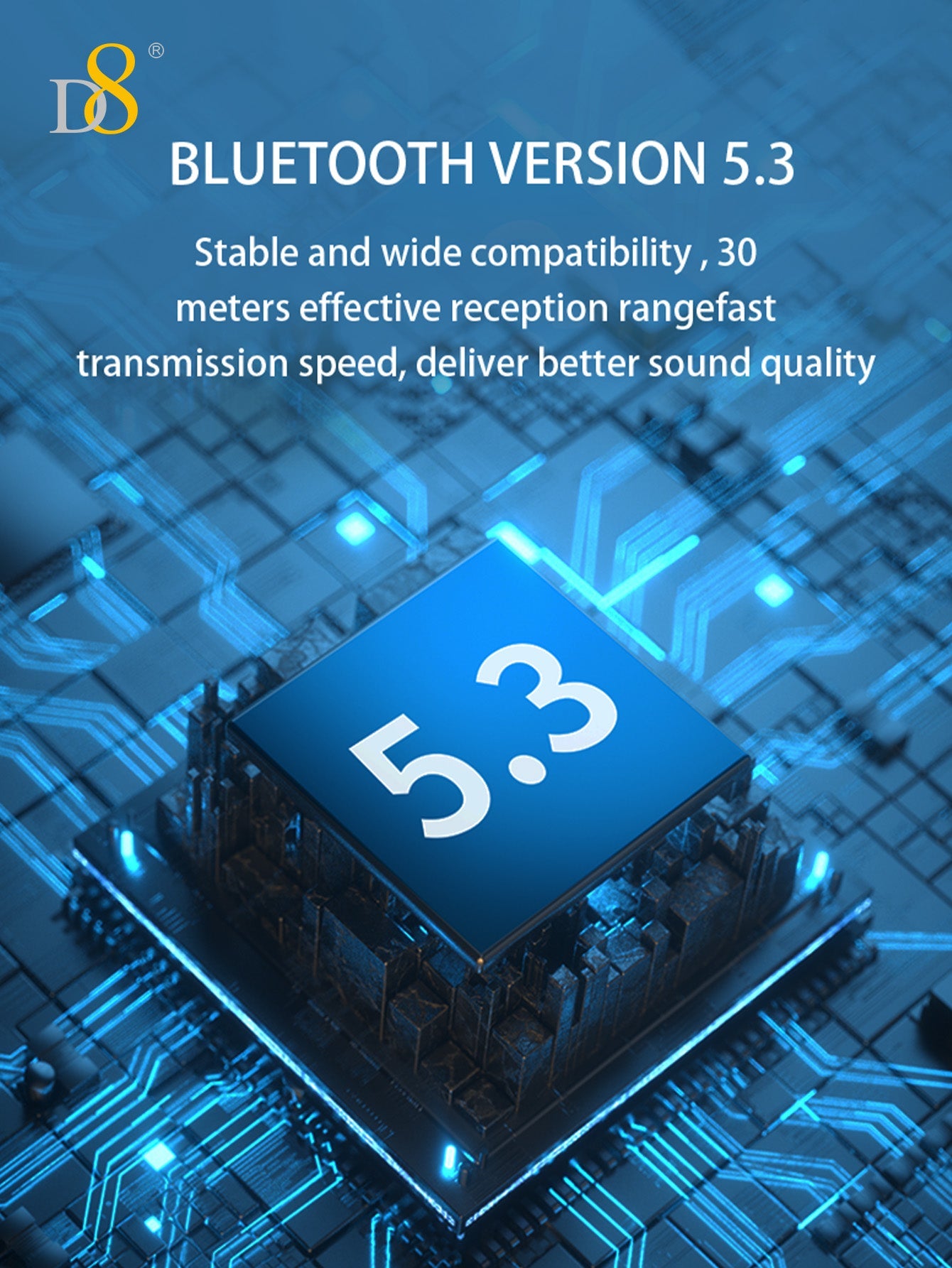 D8 Around The Neck Headphones ,100 Hours Extra Long Playback with Microphone Headset, Balanced Armature Drivers Stereo in Ear Wireless Headphones, Waterproof Workout Magnetic Neckband Earphone D8 Wireless Headphones Around Neck with Mic Long Battery Life