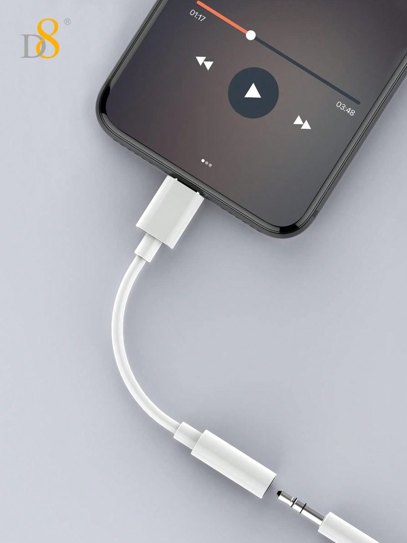 D8 USB-C to 3.5mm HiFi Adapter, DAC Mic, Aux Dongle for iPhone/Samsung