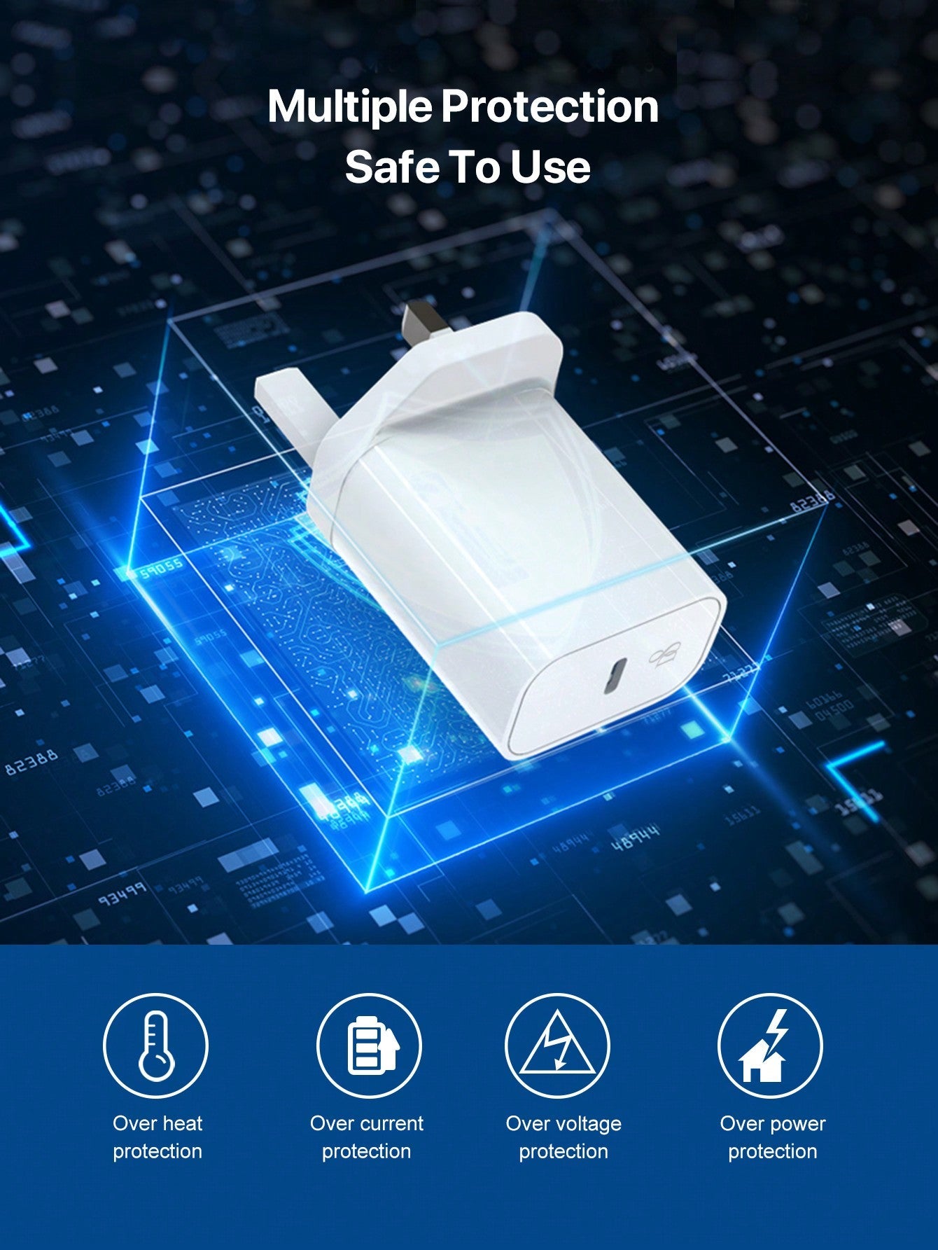 D8 20W USB-C Charger, PD 3.0 Fast Charging for iPhone/iPad (White)