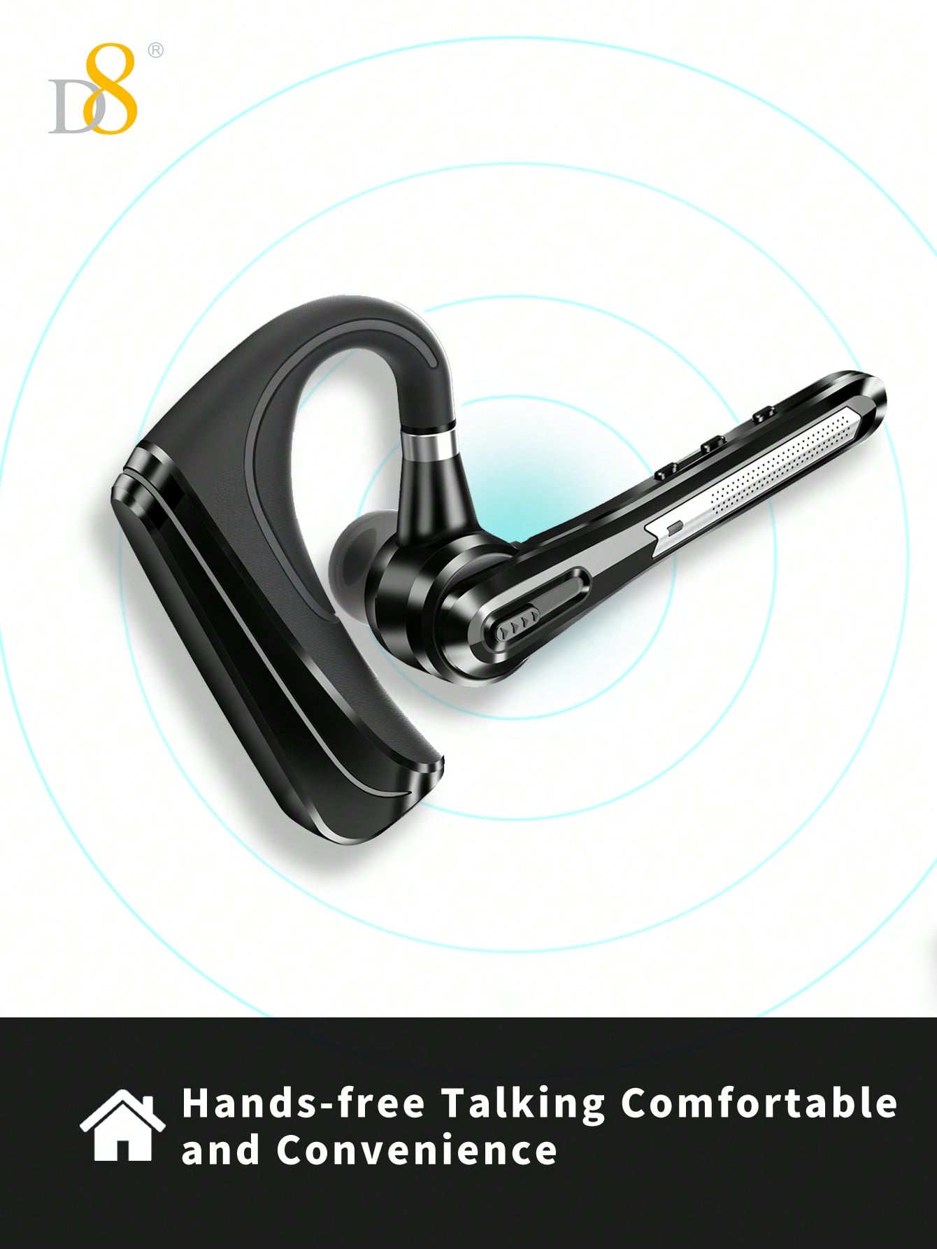D8 TWS Noise-Canceling Wireless Earbuds, 16H Playtime, LED, Mic, Android/iOS