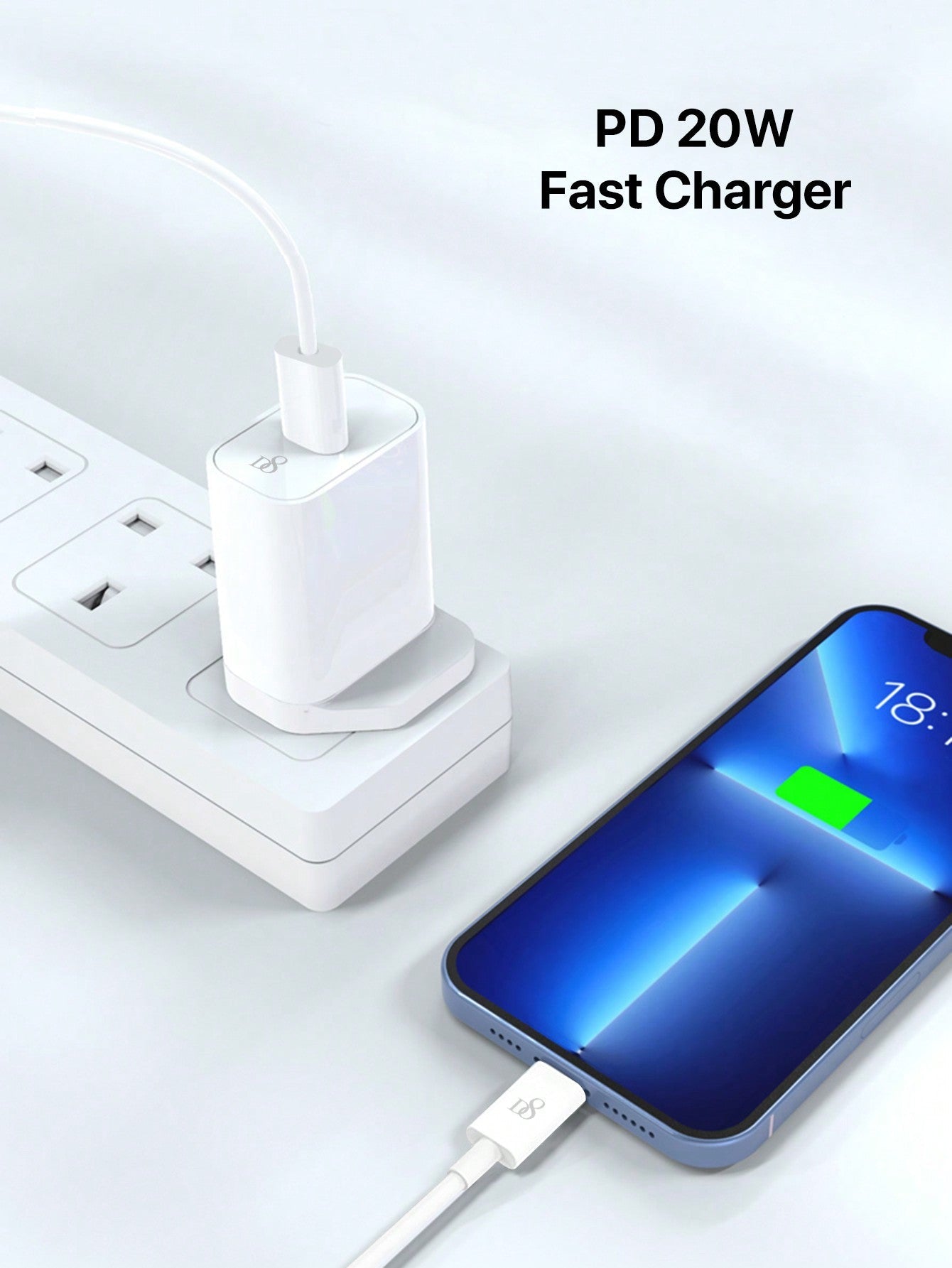D8 20W PD USB C Wall Charger with 3.3FT Cable, MFi Certified, Super Fast Charging for iPhone & iPad