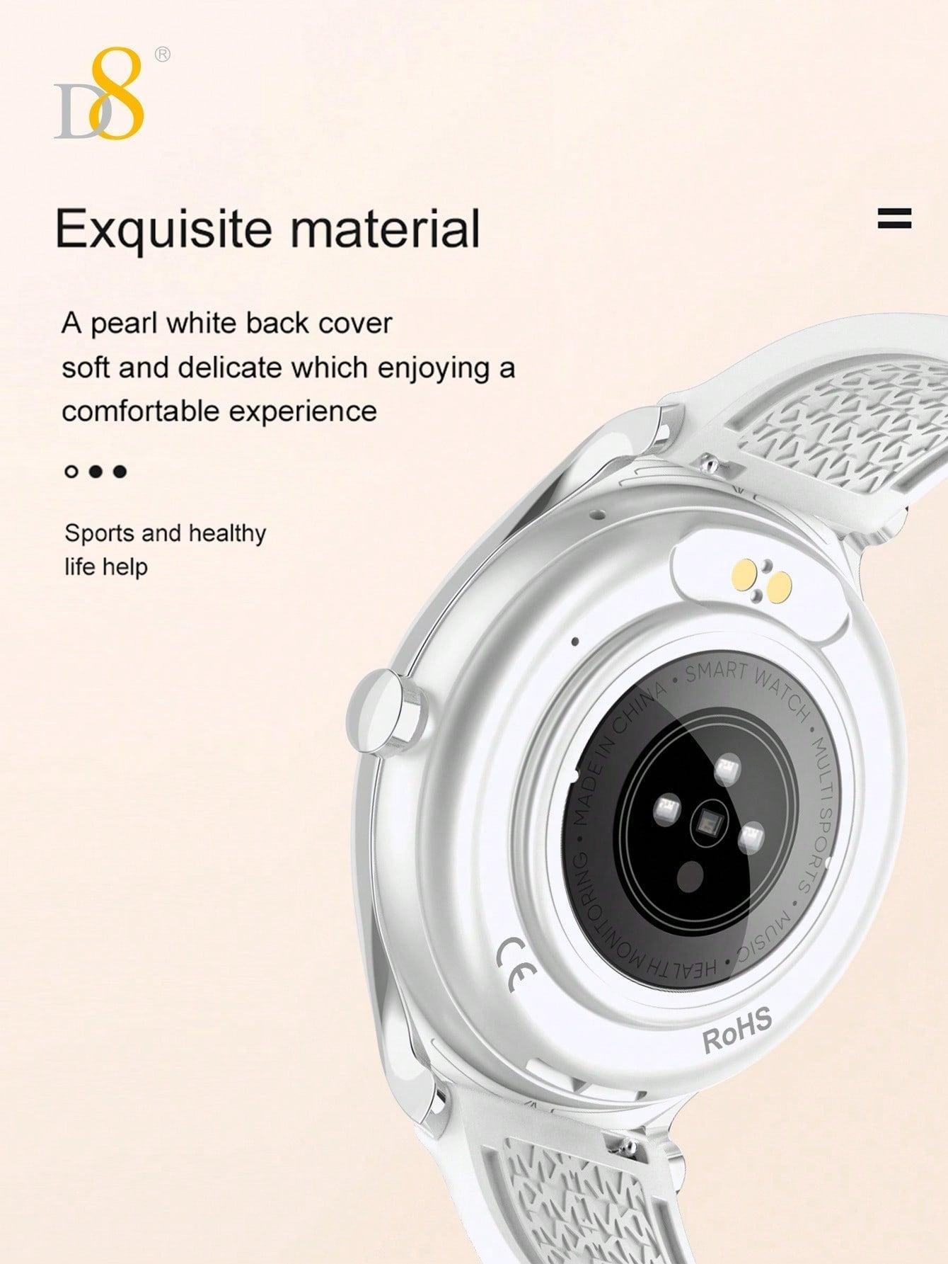 D8 Women's Smartwatch, 1.39" Touchscreen, Waterproof, 100+ Sports Modes