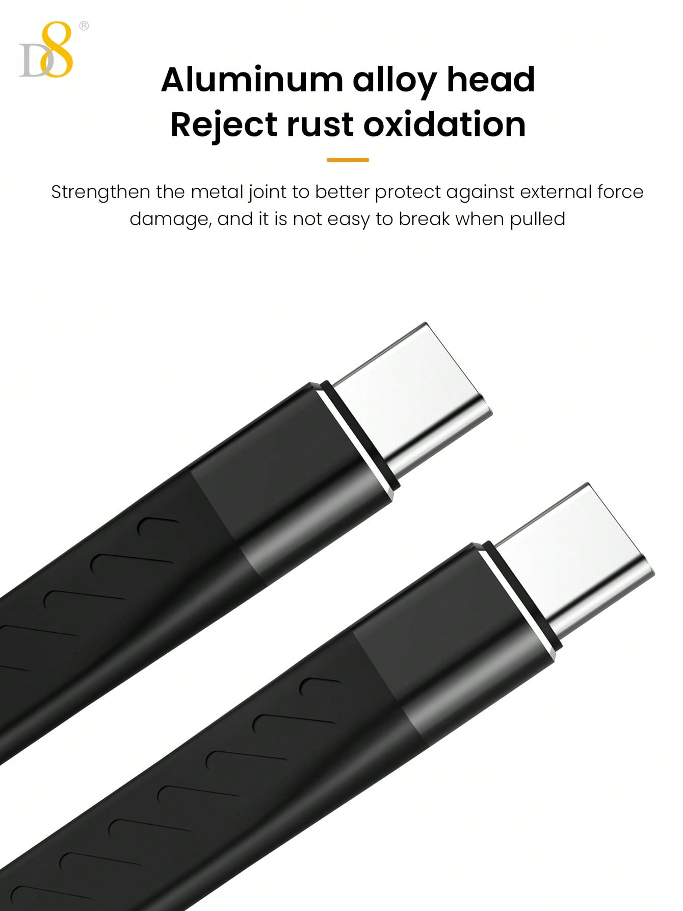 D8 USB C 3.1 Gen 2 Cable 10Gbps, 60W PD, 4K Video for MacBook/iPhone