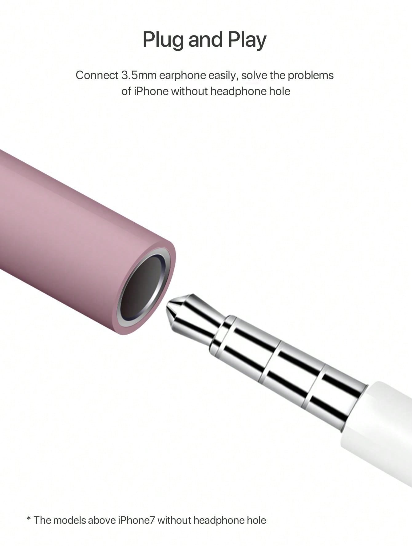 D8 MFi Lightning to 3.5mm Audio Adapter, HiFi DAC Stereo Mic Earphone Dongle