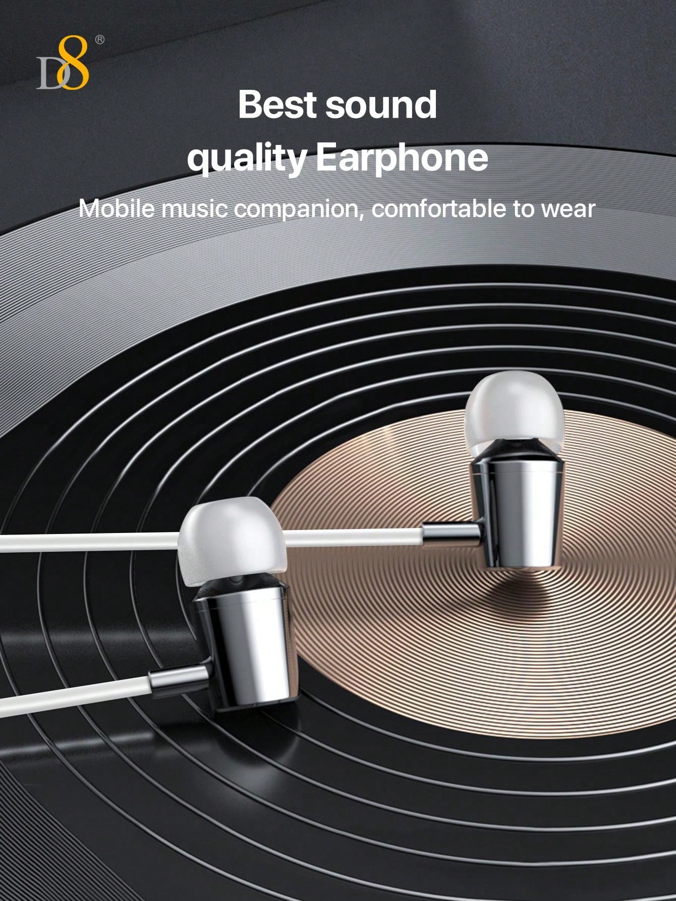 D8 MFi Certified Lightning Earbuds (2Pcs) with Mic Controller, Compatible with iPhone 14/13/12/11 Pro Max