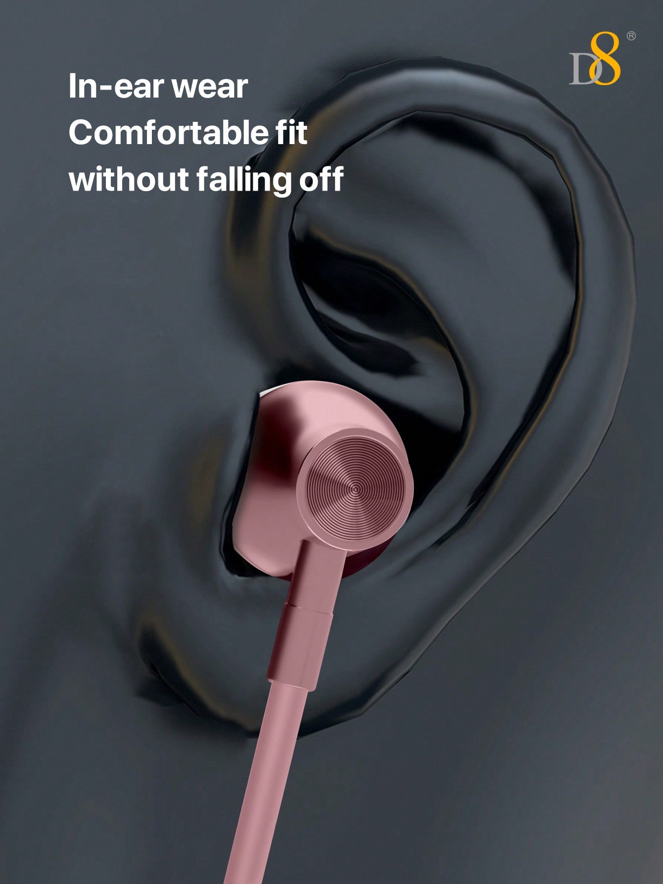 D8 Wired Lightning Earphones, Noise-Isolating with Mic for iPhone 14/13/12
