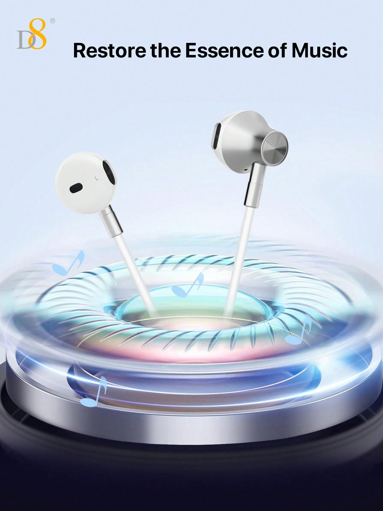 D8 Lightning Headphones with Microphone & Remote for iPhone
