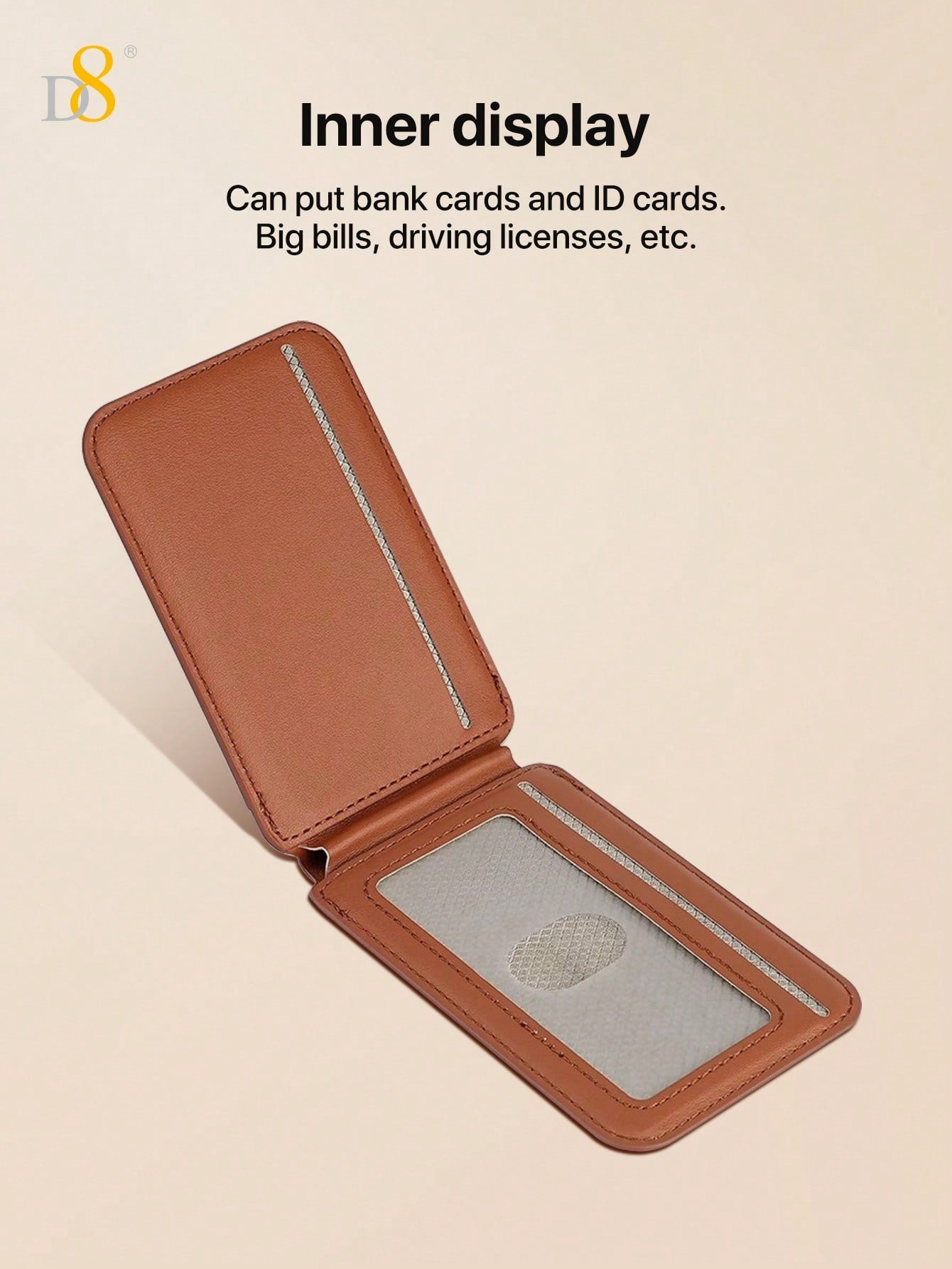 D8 Magnetic Card Wallet Holder For [Lightweight Slim] Improved Phone Wallet Stand, Built In Strong Magnet, Satechi Magnetic Wallet Stand, MagSafe Compatible With 16Pro Max/15/ 14 Plus/13/12 / 12 Pro Series, Adjustable Bracket