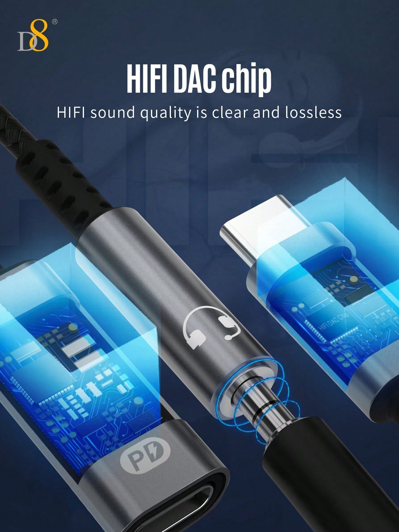 D8 USB C To 3.5mm Headphone And Charger Adapter,2 In 1 USB C To Aux Audio Jack With PD 60W Fast Charging Dongle Cable Cord,Compatible With16 / I Phone16 Pro / I Phone 16 Pro Max/ I Phone 15/15 Pro/15 Pro Max/15 Plus,IPad Pro, Air5, Air,S Amsung S23/S22+ G