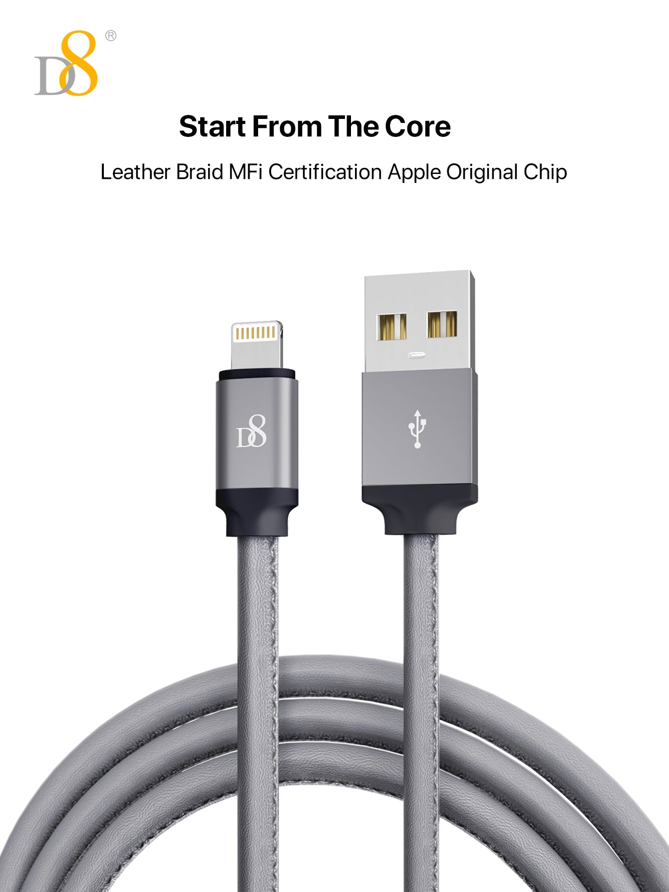 PU Wrapped Lightning Power & Sync Cable | Mobile Accessories - Dynamic8