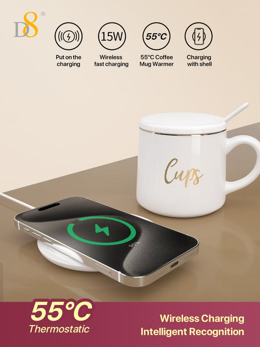 Dynamic8 Wireless Charging 55℃ Thermostatic Coffee Mug - PC Material