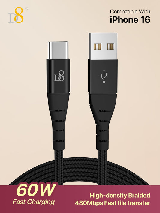 Nylon Braided Type-C to USB Cable | Dynamic8