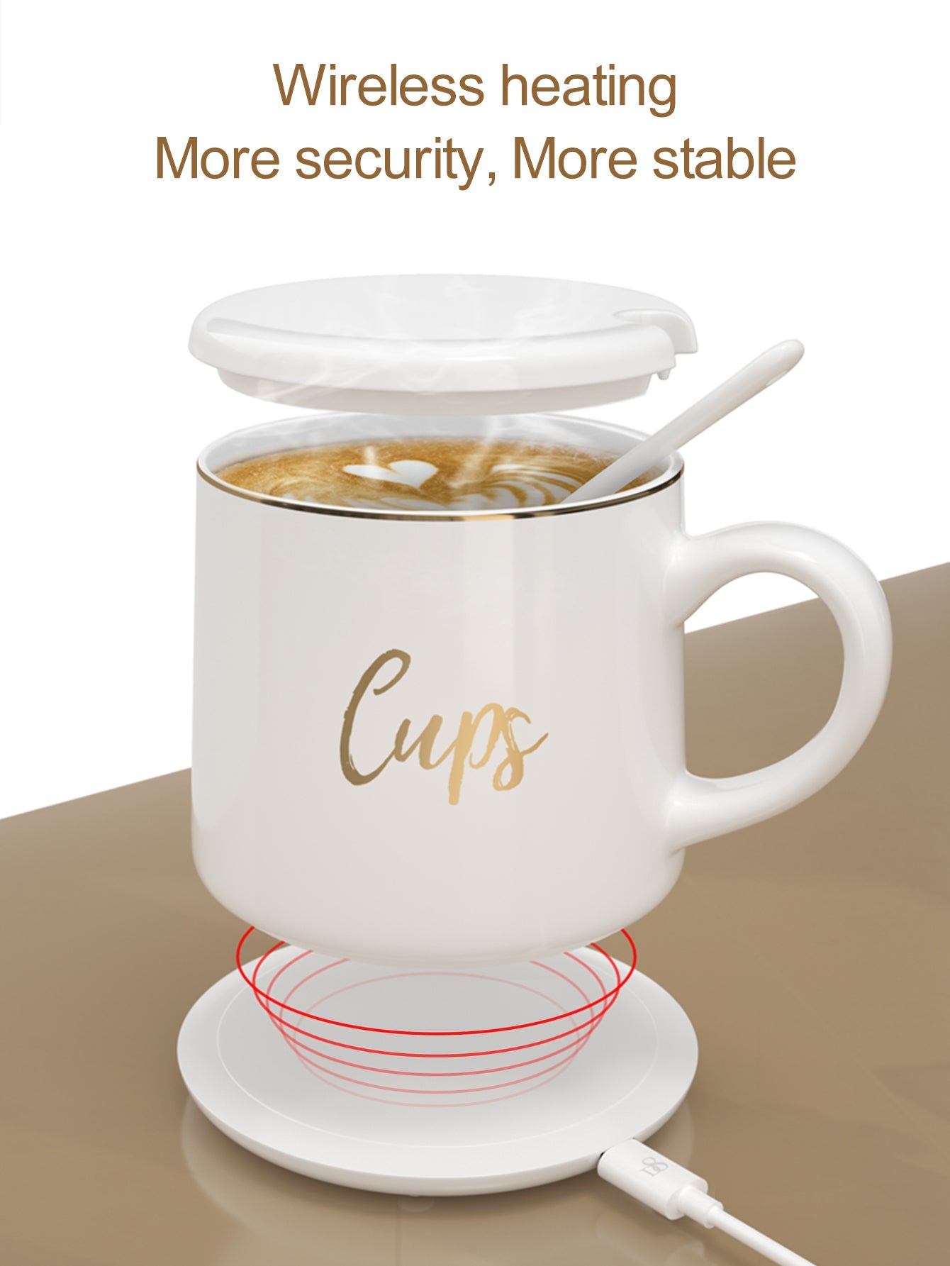 Dynamic8 Wireless Charging 55℃ Thermostatic Coffee Mug - PC Material