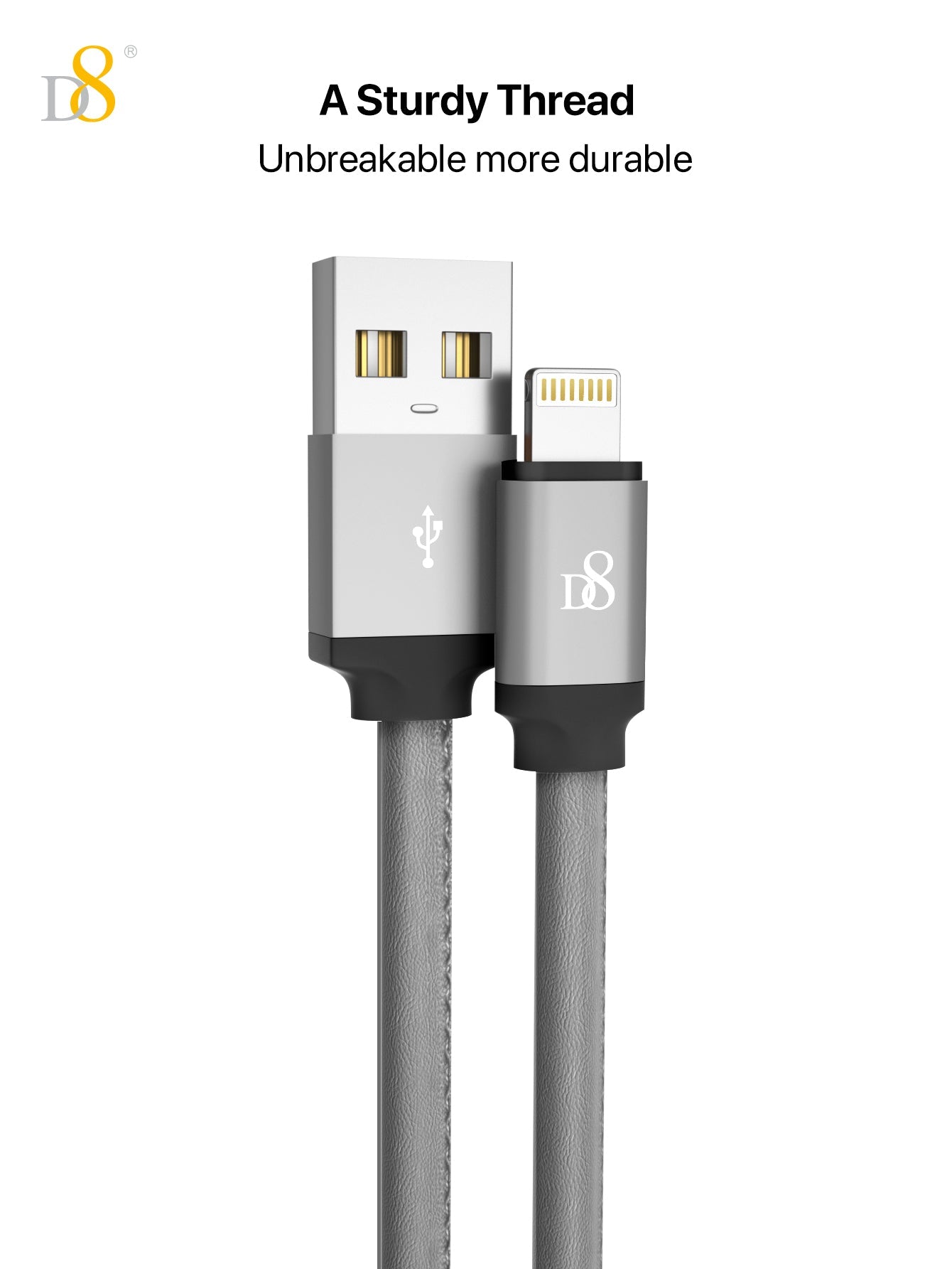 PU Wrapped Lightning Power & Sync Cable | Mobile Accessories - Dynamic8