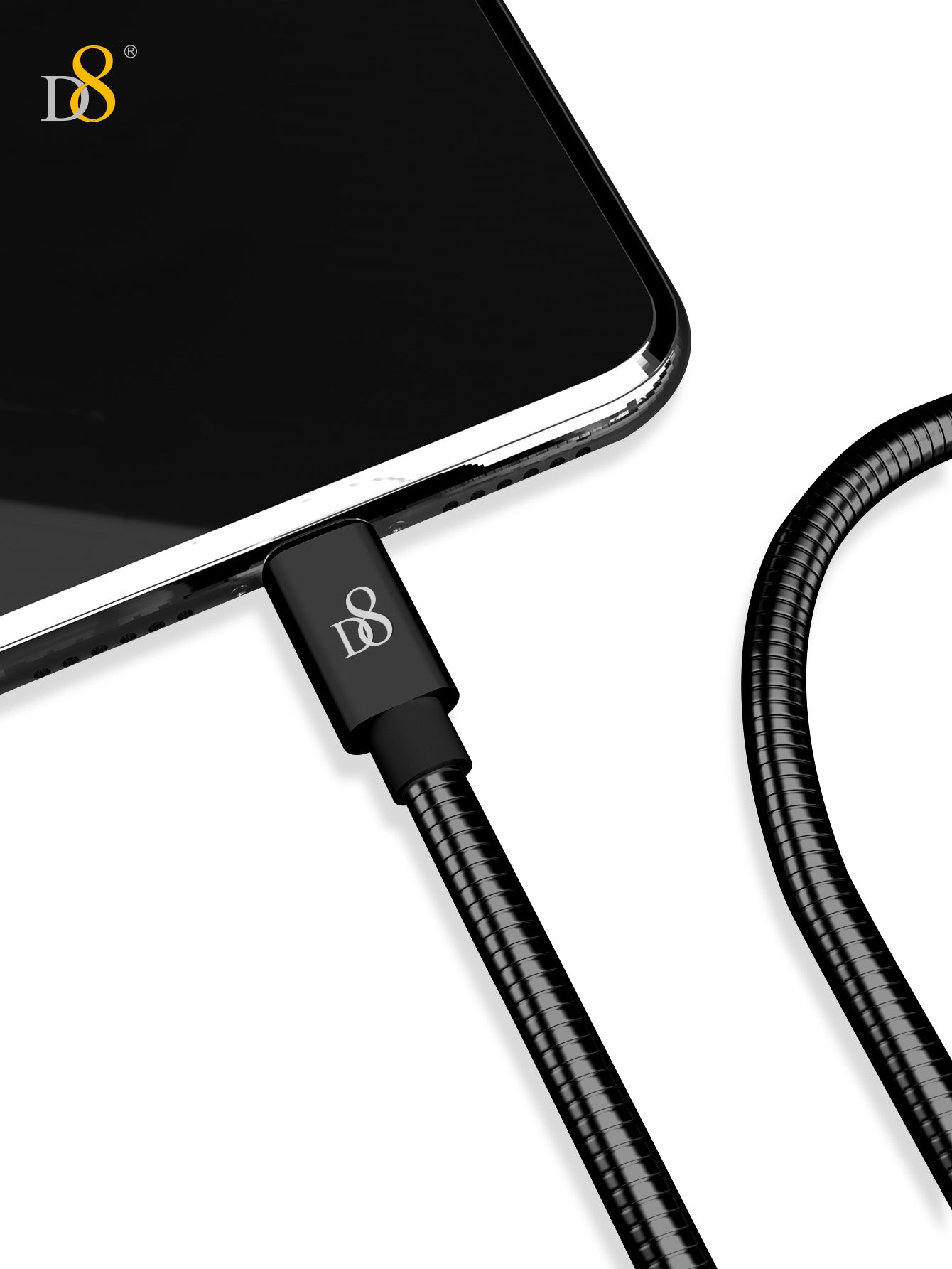 Stainless Jacket MFi Lightning to USB Charging Cable | Dynamic8