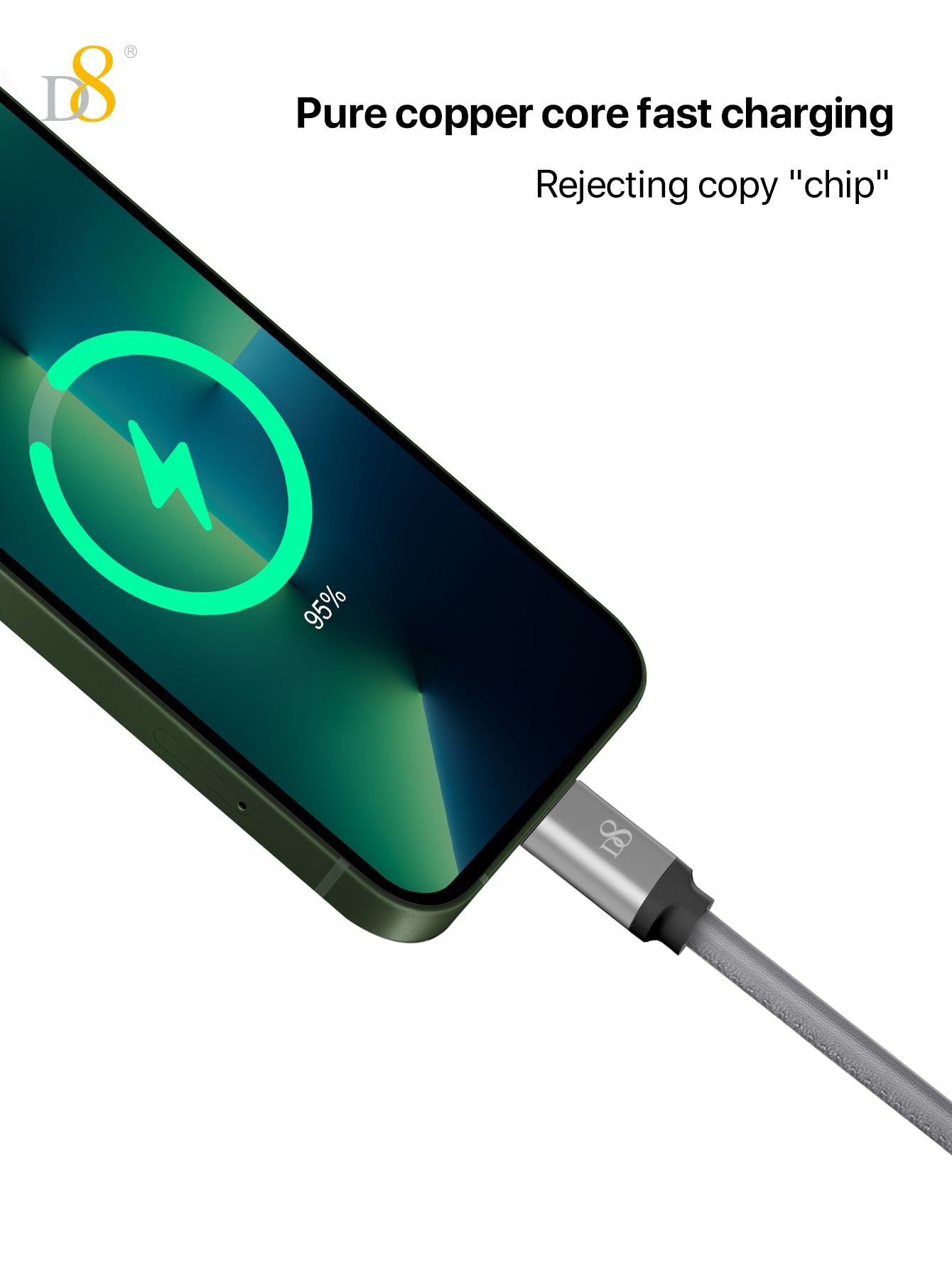 PU Wrapped Lightning Power & Sync Cable | Mobile Accessories - Dynamic8