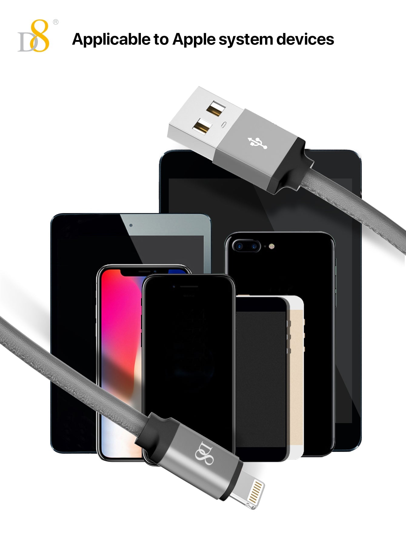 PU Wrapped Lightning Power & Sync Cable | Mobile Accessories - Dynamic8