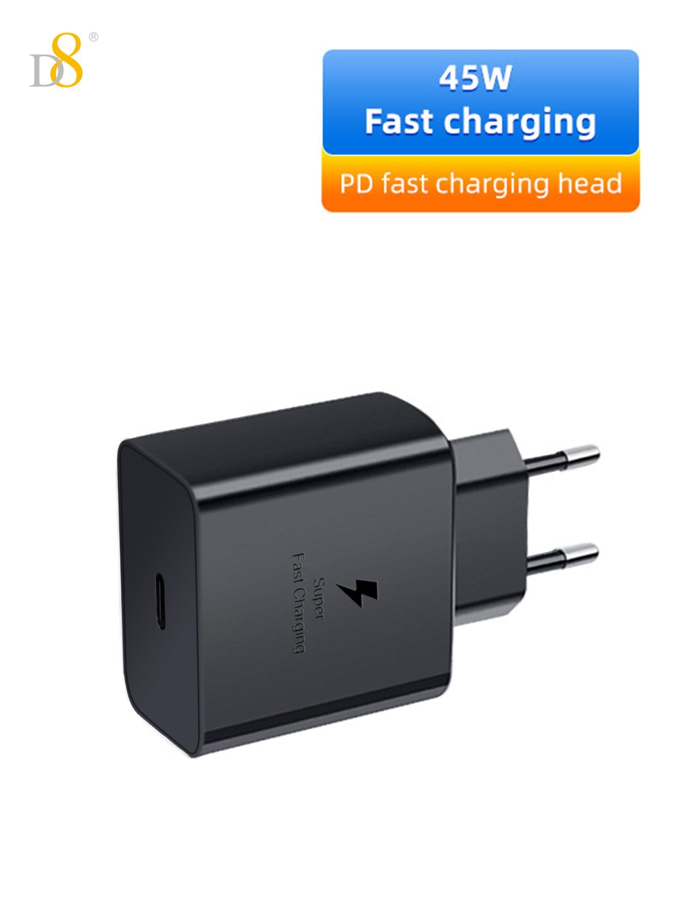 D8 45W USB-C Charger, Fast Charging for iPhone 15/MacBook/iPad/Samsung