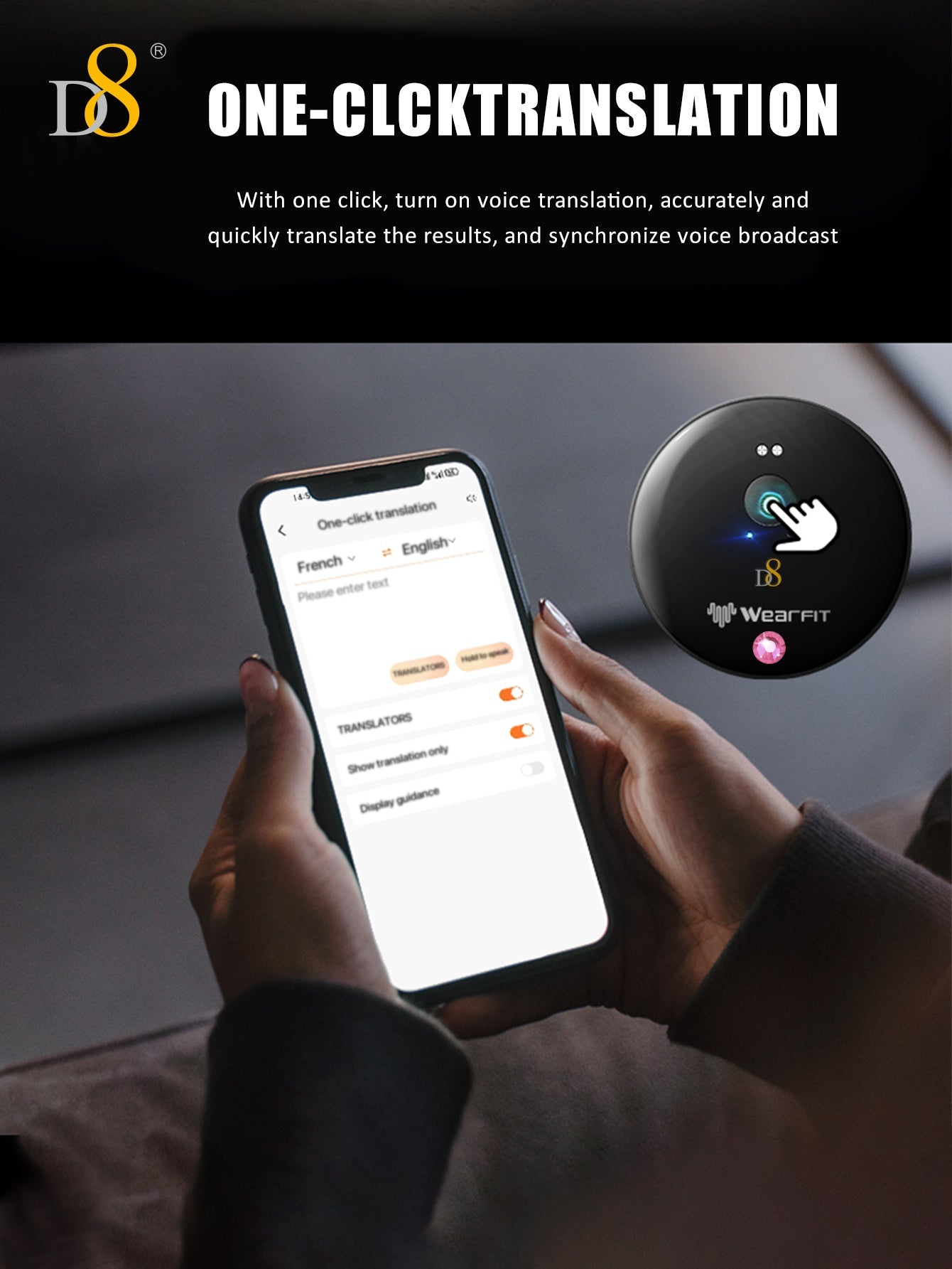 D8  AI Translator Recorder,Al Large Model |Conference Artifact | chat the World| Automatically recognize filled text Language Translator Device with APP Control, 50+ Languages Chat aroundtheworld and communicate worry-free ,NO FEE for Translate & Audio Tr